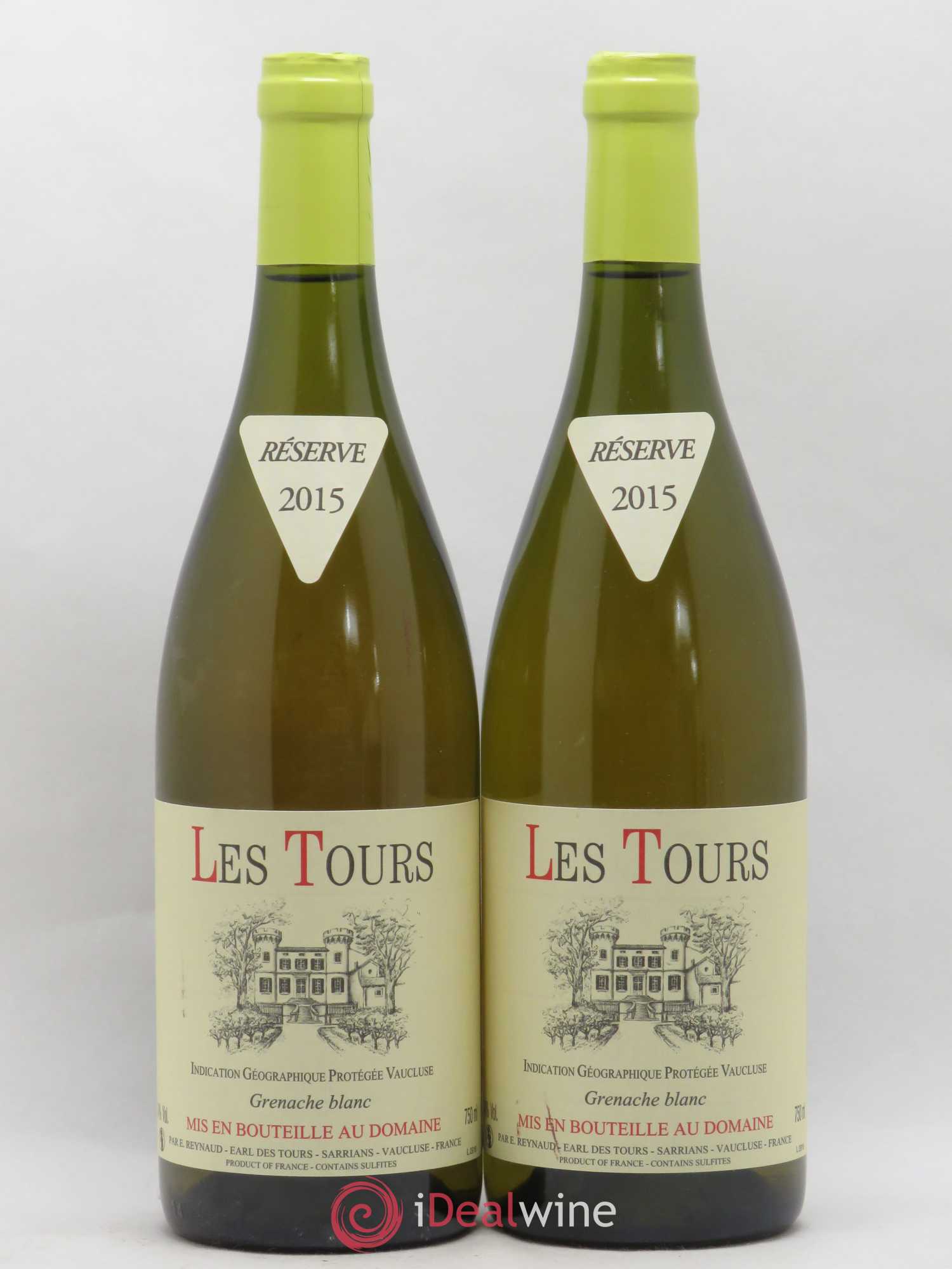 Vaucluse (Vin de Pays de Vaucluse) Les Tours Grenache Blanc Emmanuel Reynaud 2015 - Lot de 2 bouteilles - 0