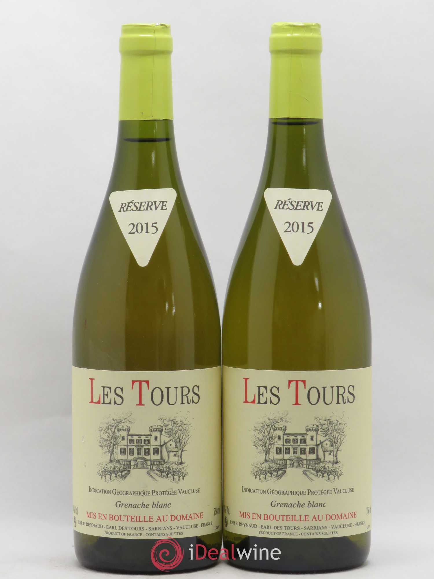 Vaucluse (Vin de Pays de Vaucluse) Les Tours Grenache Blanc Emmanuel Reynaud 2015 - Lot de 2 bouteilles - 0