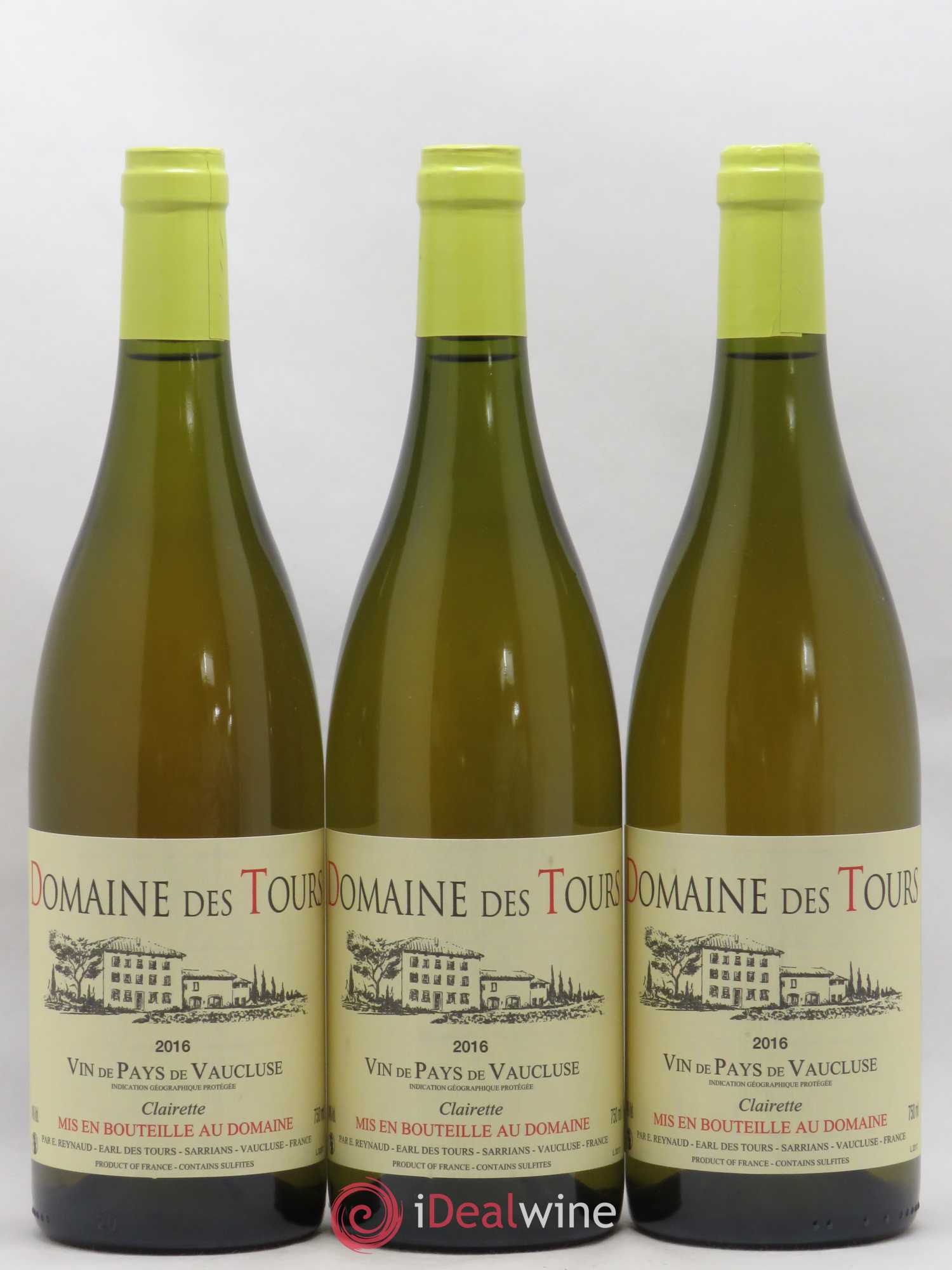 Vaucluse (Vin de Pays de Vaucluse) Domaine des Tours Emmanuel Reynaud Clairette 2016 - Lot de 3 bouteilles - 0