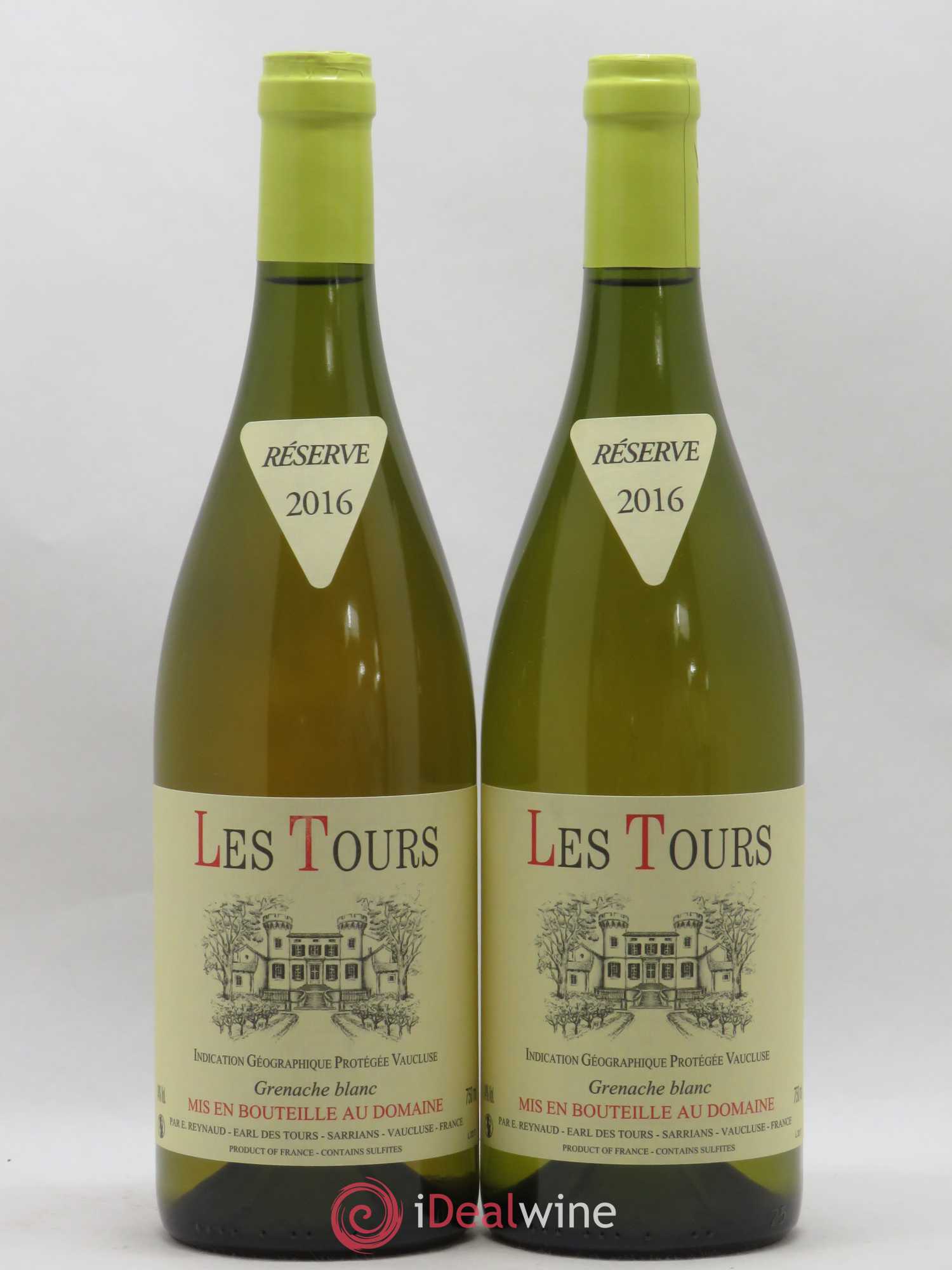 Vaucluse (Vin de Pays de Vaucluse) Les Tours Grenache Blanc Emmanuel Reynaud 2016 - Lot de 2 bouteilles - 0