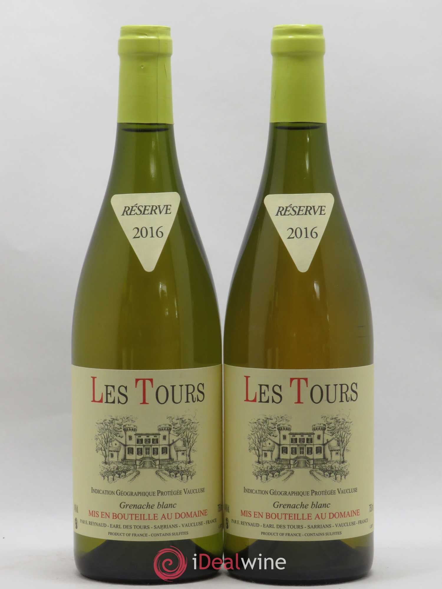 Vaucluse (Vin de Pays de Vaucluse) Les Tours Grenache Blanc Emmanuel Reynaud 2016 - Lot de 2 bouteilles - 0