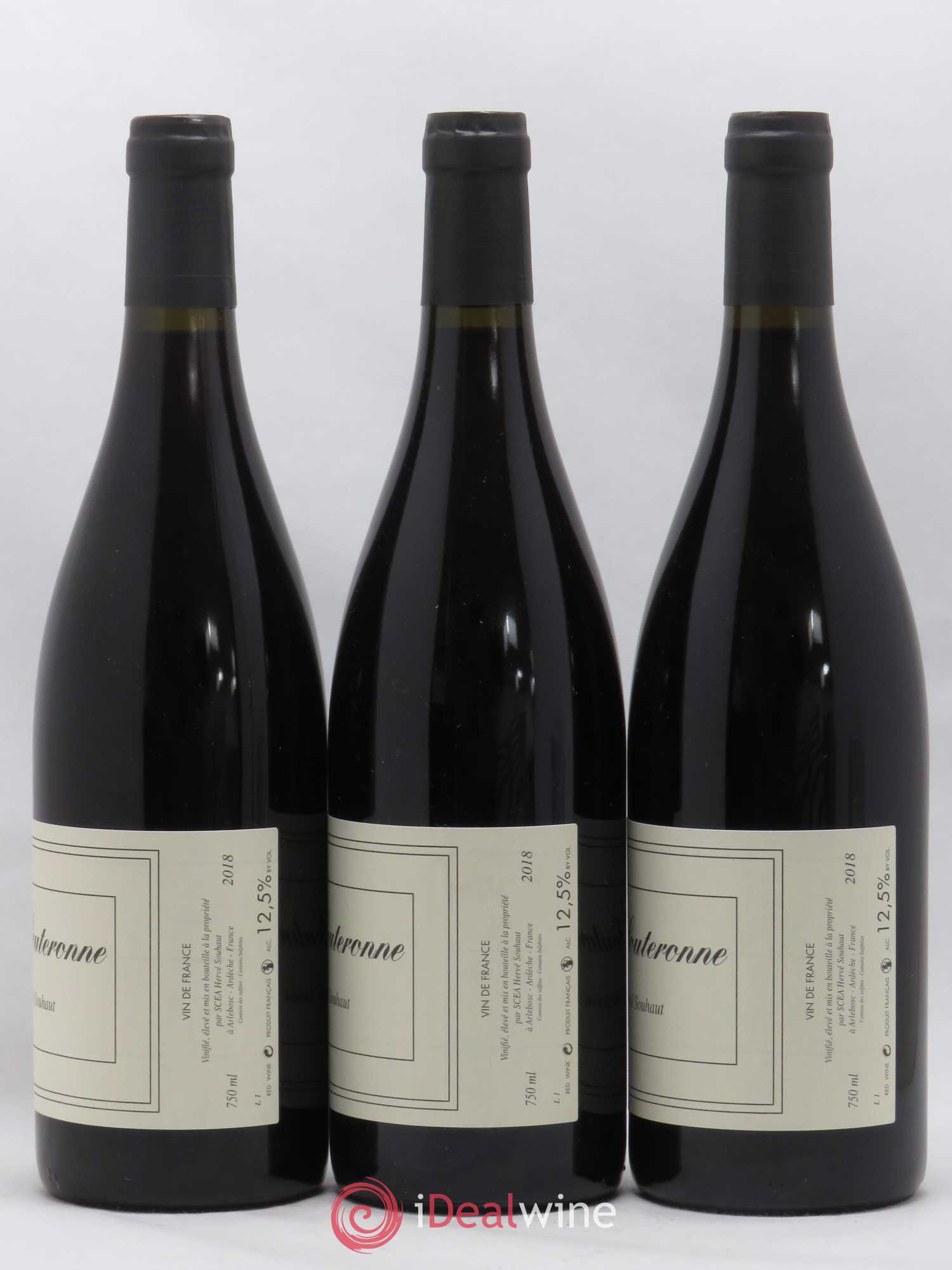 Ardèche La Souteronne Hervé Souhaut - Domaine Romaneaux-Destezet 2018 - Lotto di 3 bottiglie - 1