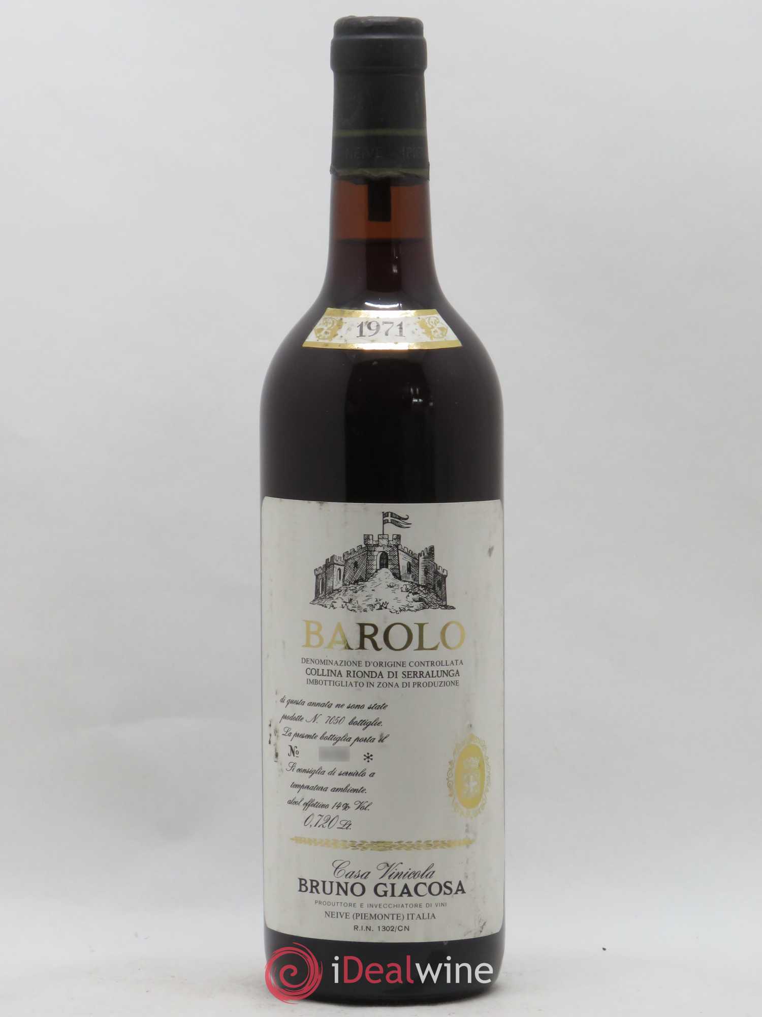 Barolo DOCG Collina Rionda Falletto - Bruno Giacosa 1971 - Lot de 1 bouteille - 0