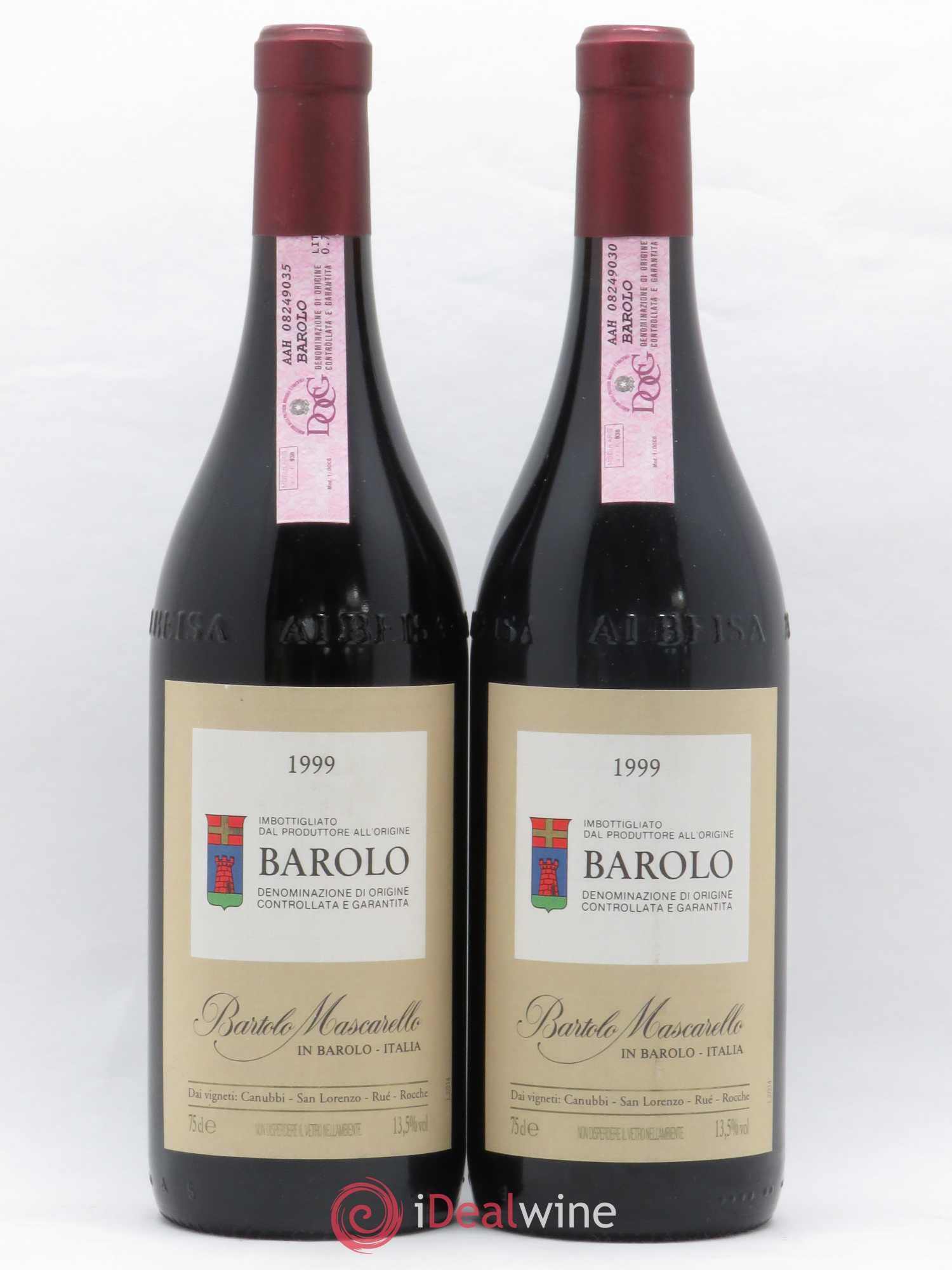 Barolo DOCG Bartolo Mascarello 1999 - Lot de 2 bouteilles - 0