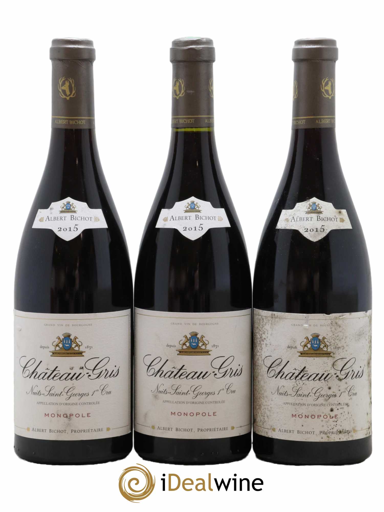 Nuits-Saint-Georges 1er Cru Château Gris - Albert Bichot 2015 - Lot of 3 bottles - 0