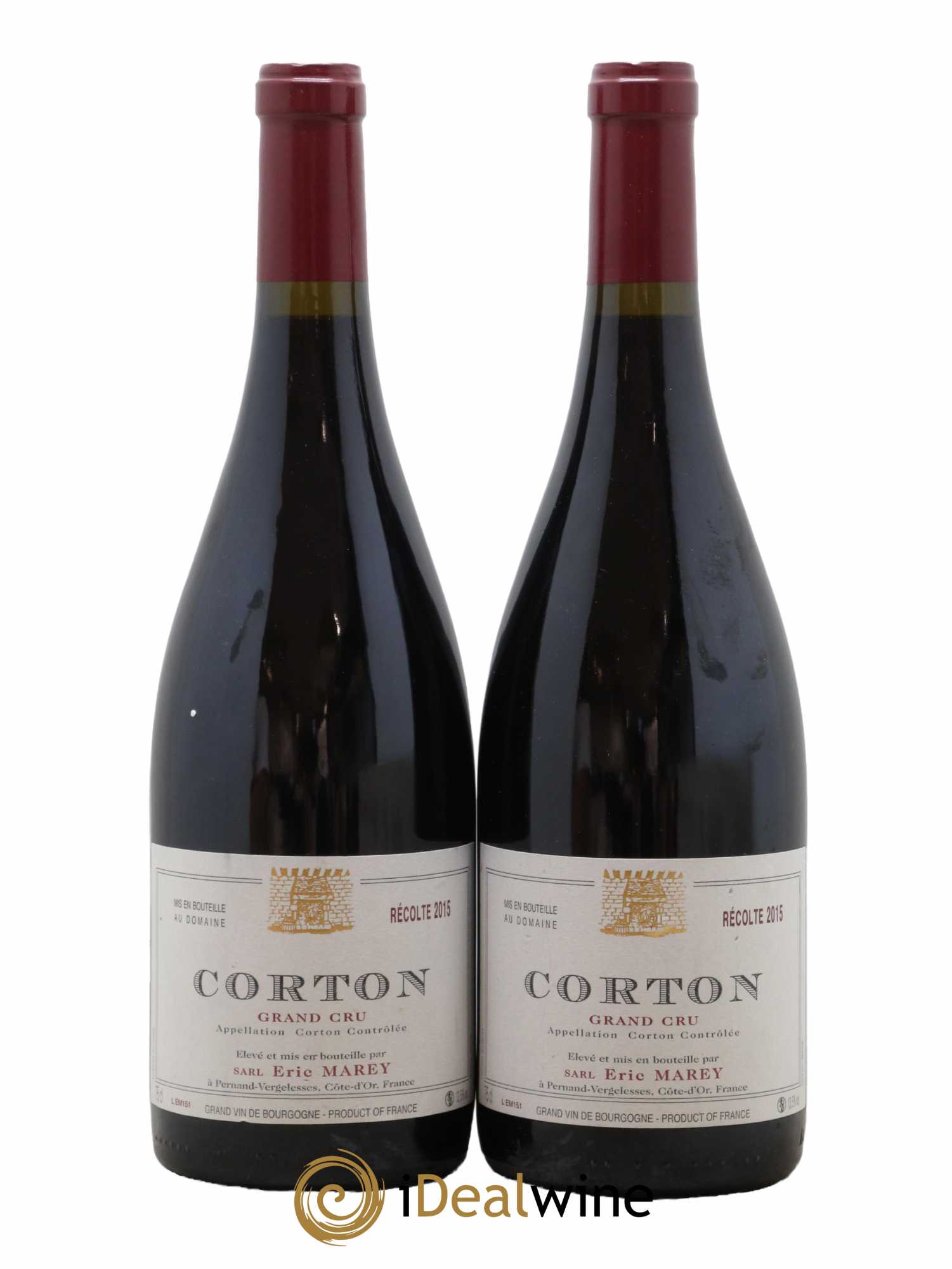 Corton Grand Cru Domaine Marey 2015 - Lot de 2 bouteilles - 0