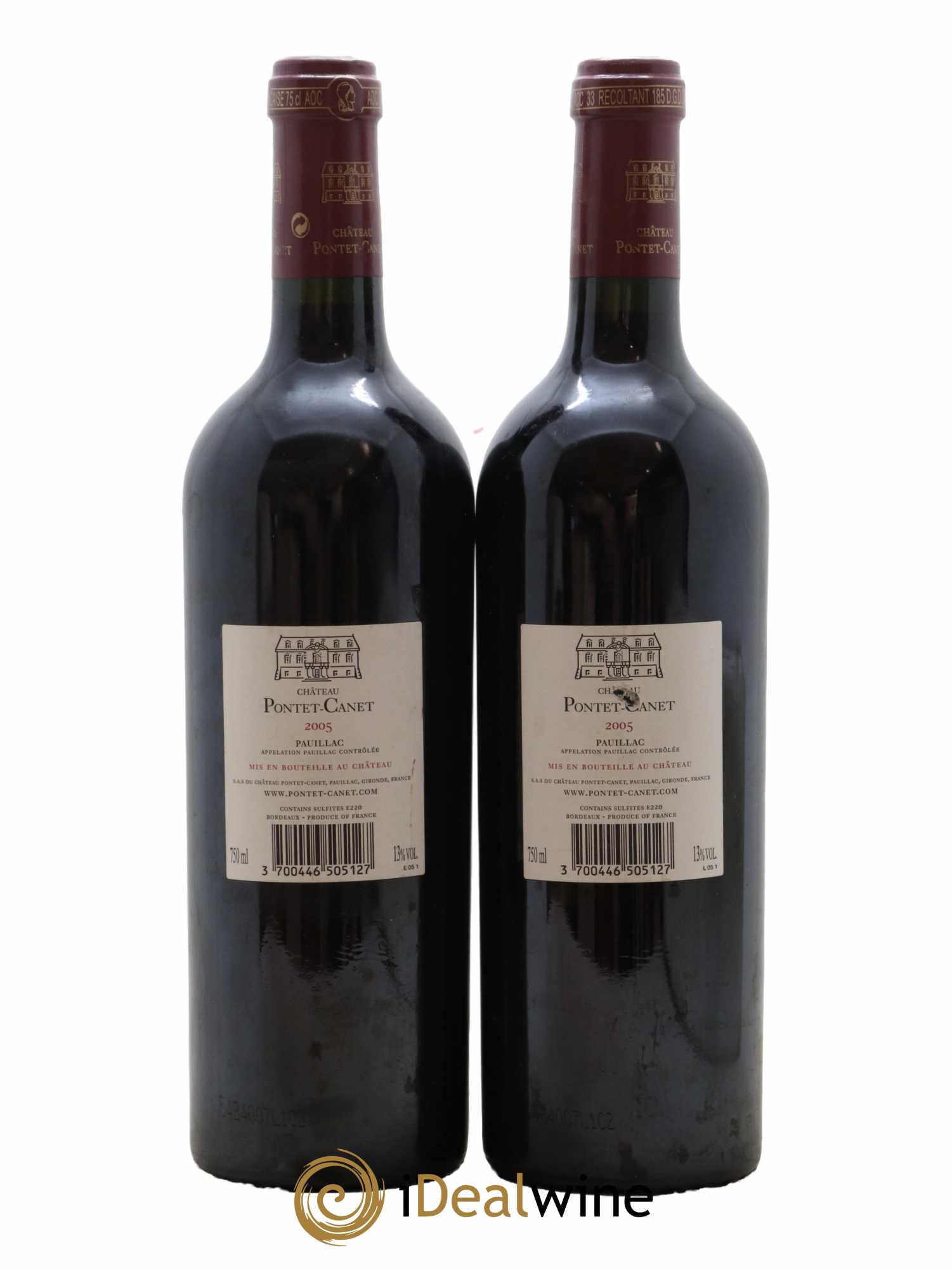 Château Pontet Canet 5ème Grand Cru Classé 2005 - Lot of 2 bottles - 1