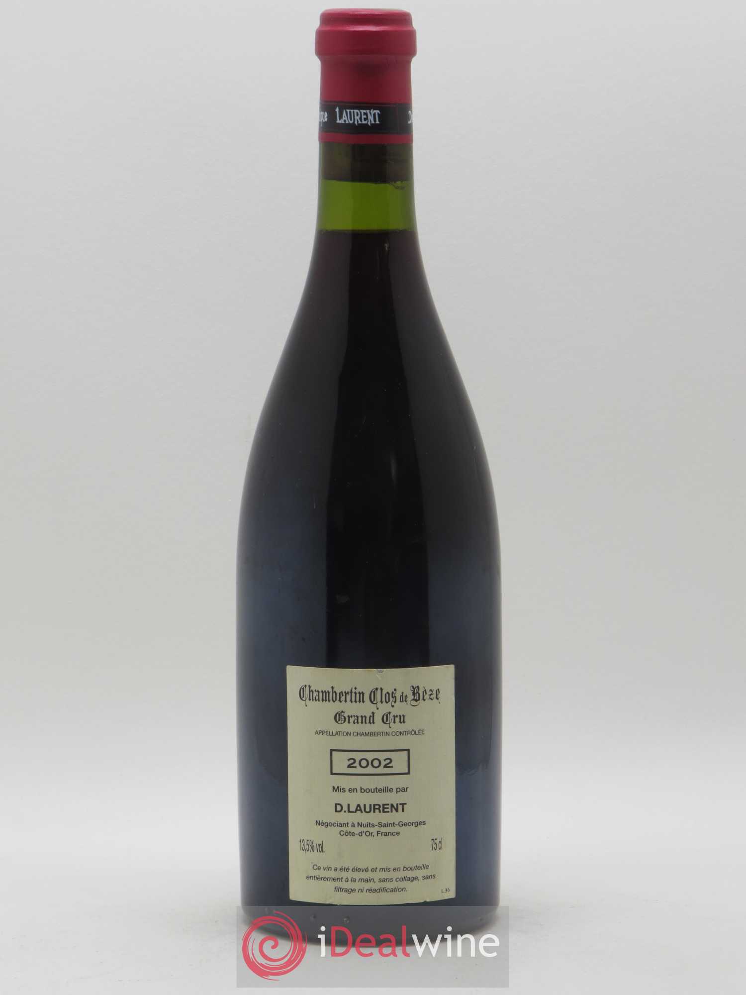 Chambertin Clos de Bèze Grand Cru Grande cuvée Vieilles vignes Dominique Laurent 2002 - Lot de 1 bouteille - 1