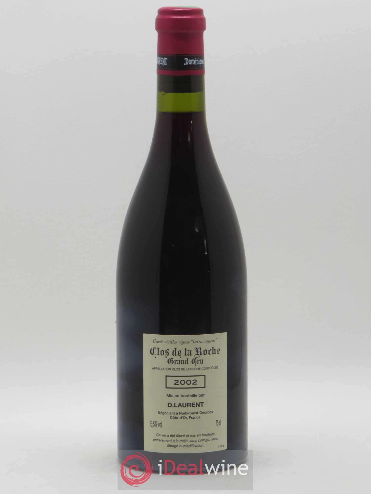Clos de la Roche Grand Cru Vieilles vignes Intra-muros Dominique Laurent 2002 - Lot de 1 bouteille - 1
