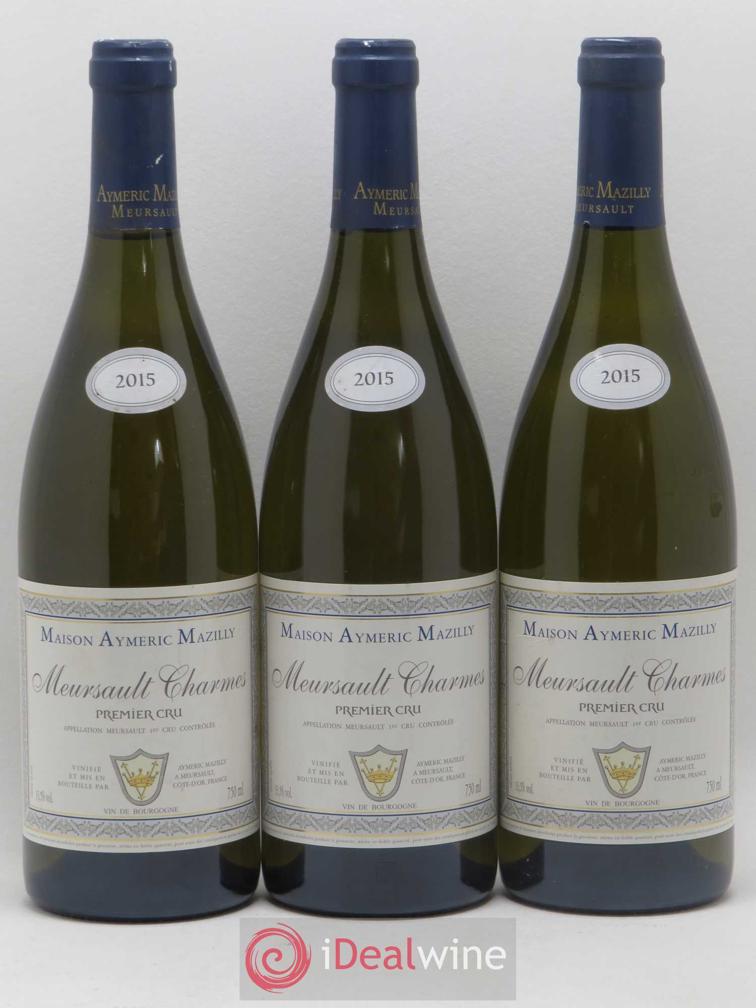 Meursault 1er Cru Charmes Maison Aymeric Mazilly 2015 - Posten von 3 Flaschen - 0