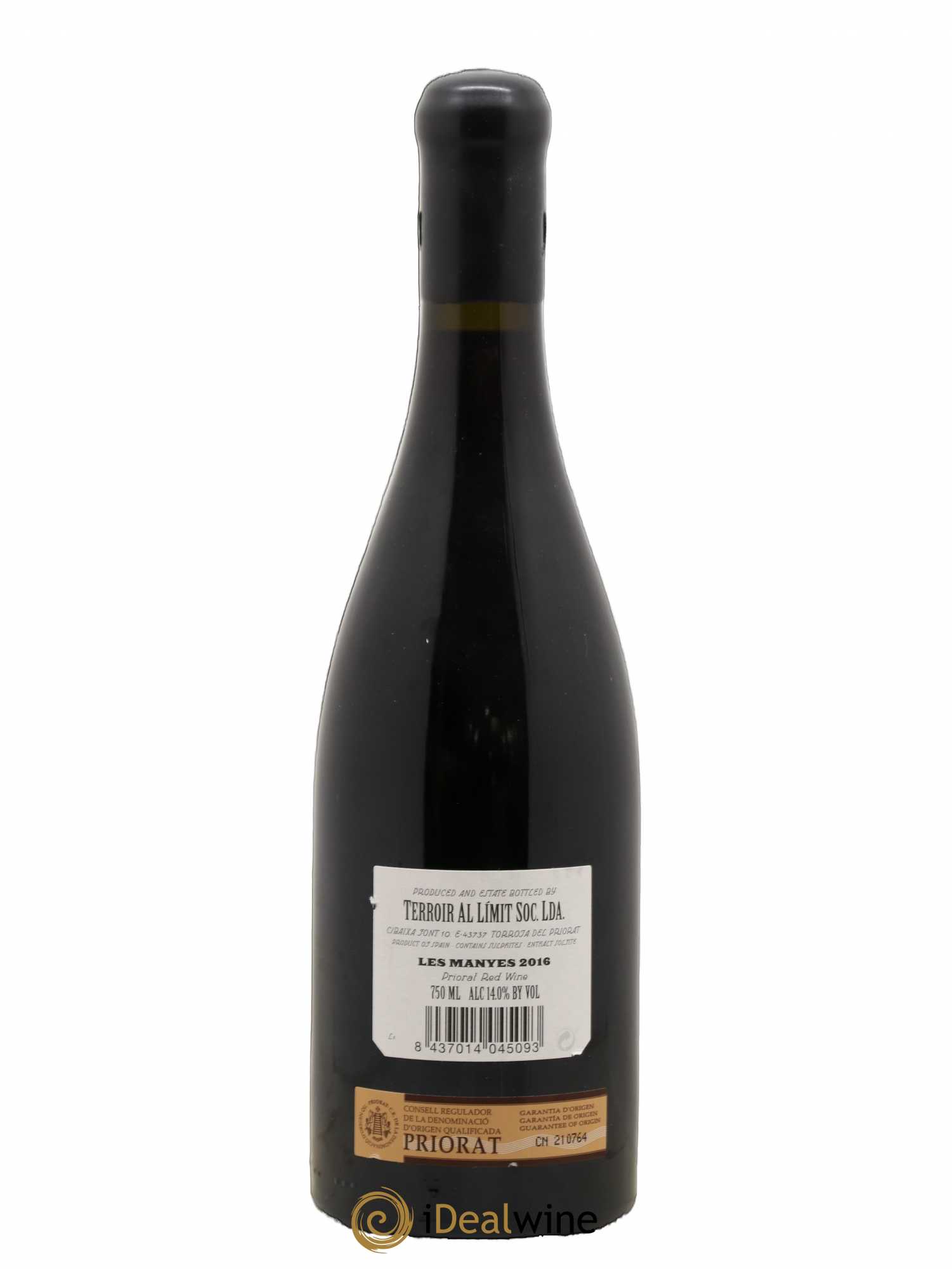 Priorat Terroir Al Limit Les Manyes Dominik Hubert 2016 - Lot de 1 bouteille - 1