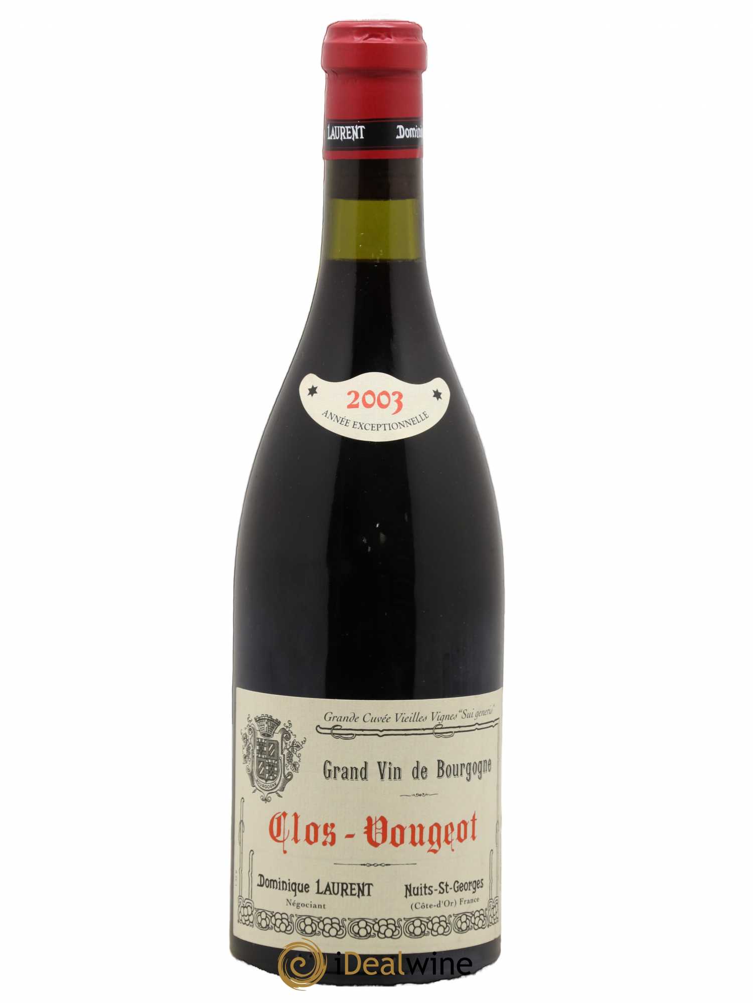 Clos de Vougeot Grand Cru Dominique Laurent Cuvée vielles vignes sui generis 2003 - Posten von 1 Flasche - 0