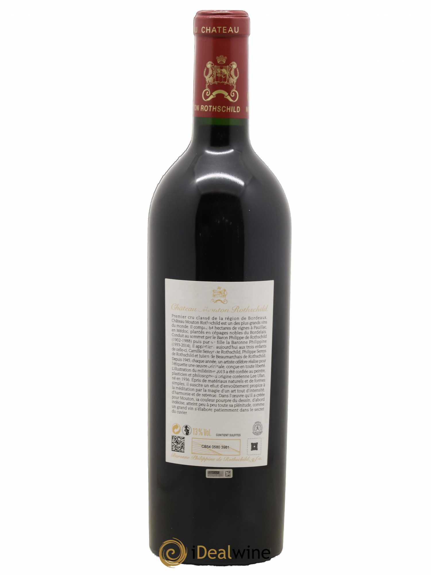Château Mouton Rothschild 1er Grand Cru Classé 2013 - Lot de 1 bouteille - 1