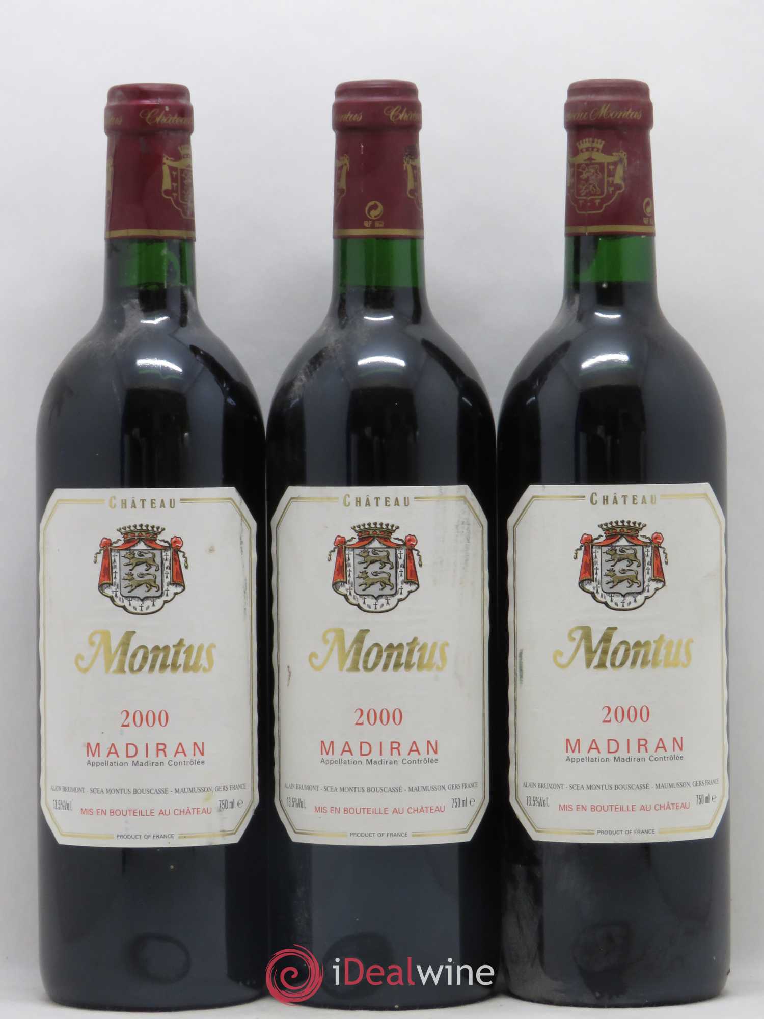 Madiran Château Montus Alain Brumont 2000 - Lot de 3 bouteilles - 0