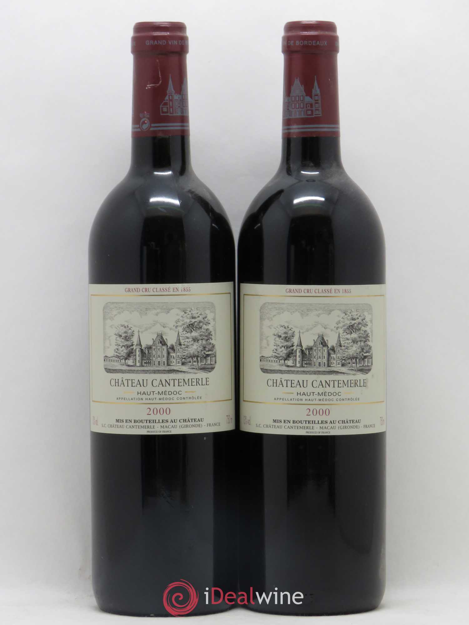 Château Cantemerle 5ème Grand Cru Classé 2000 - Lot de 2 bouteilles - 0