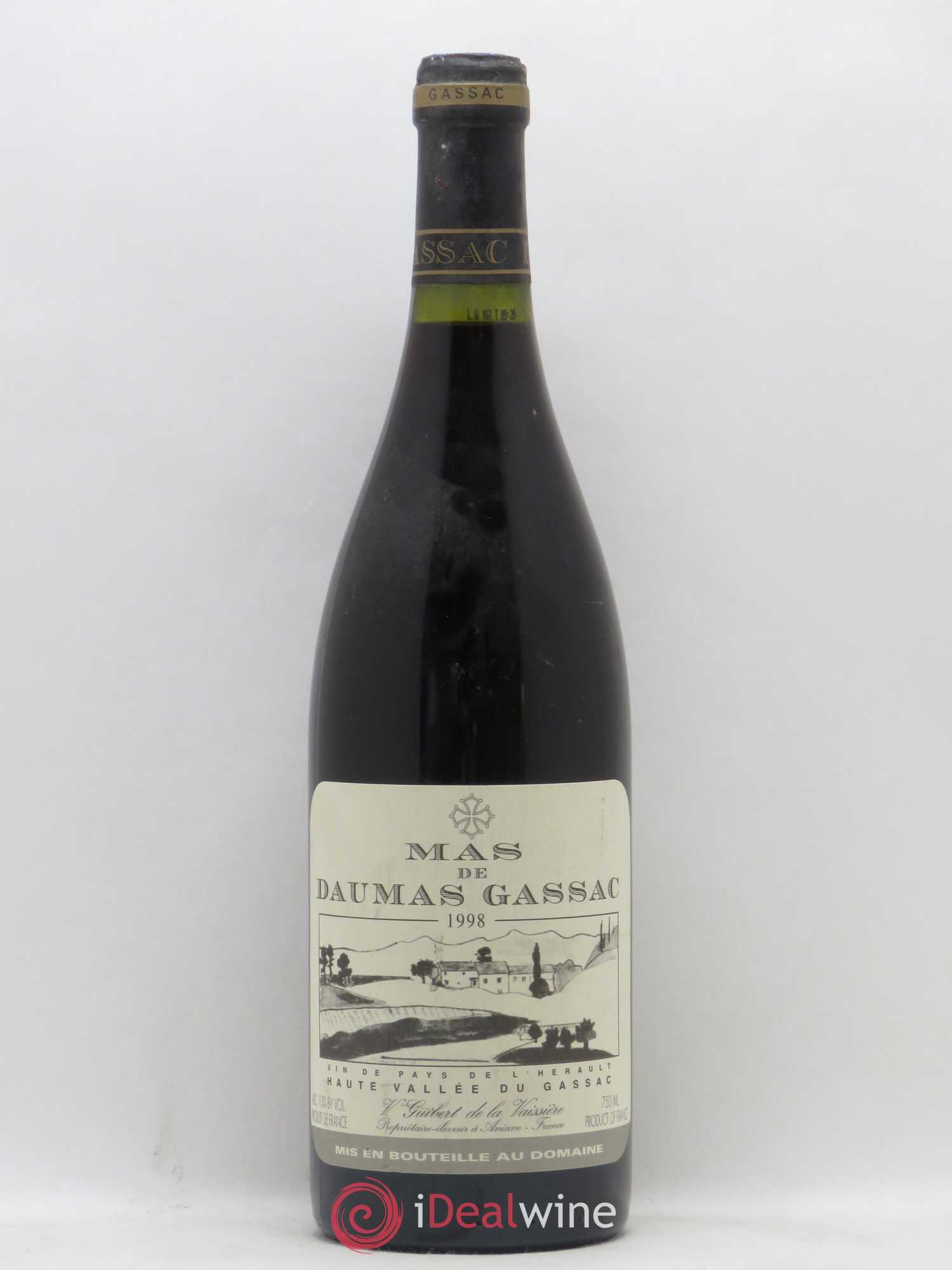 Saint-Guilhem-le-Désert - Cité d'Aniane Mas Daumas Gassac Famille Guibert de La Vaissière 1998 - Lot de 1 bouteille - 0