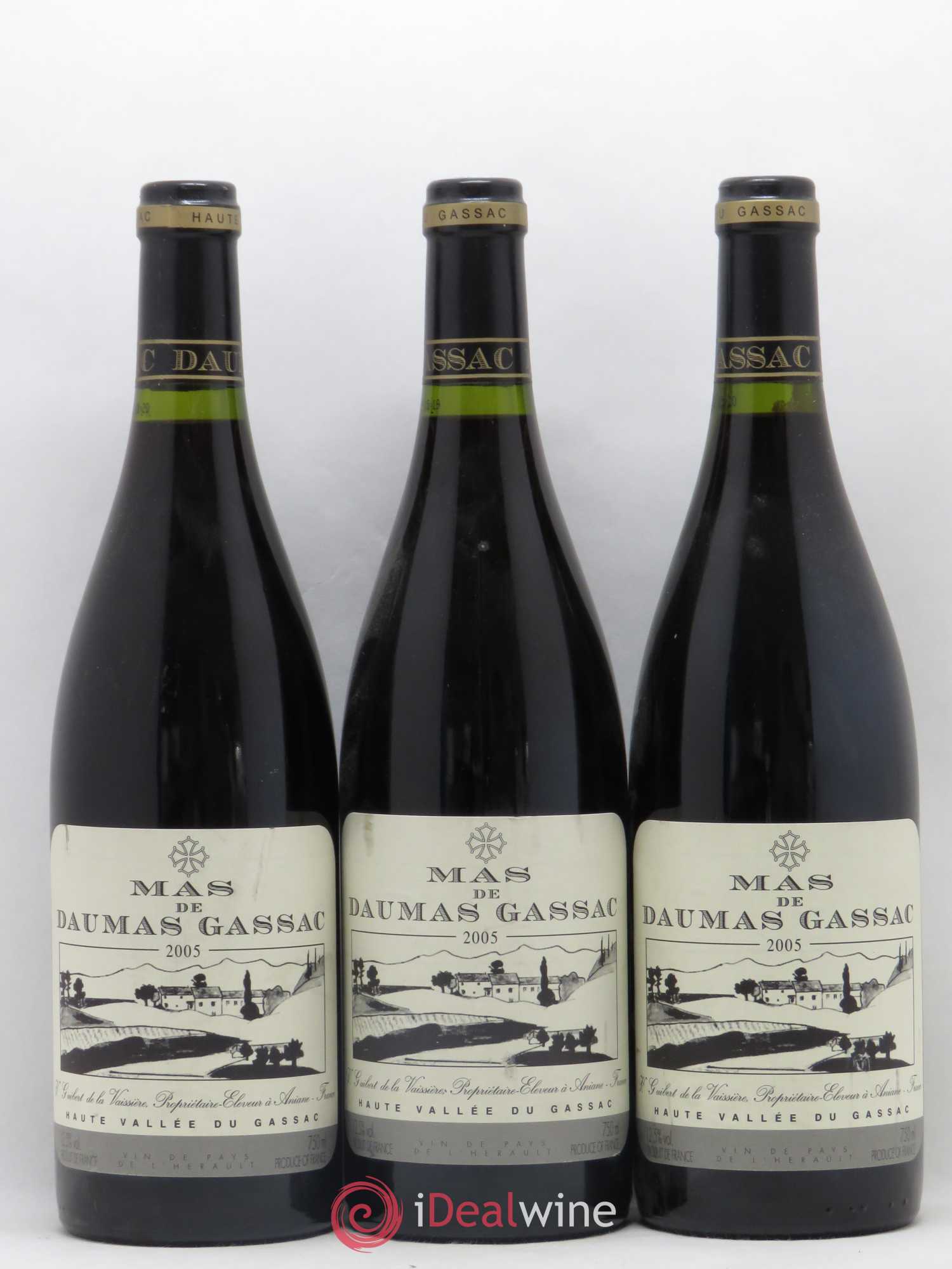Saint-Guilhem-le-Désert - Cité d'Aniane Mas Daumas Gassac Famille Guibert de La Vaissière 2005 - Lot de 3 bouteilles - 0