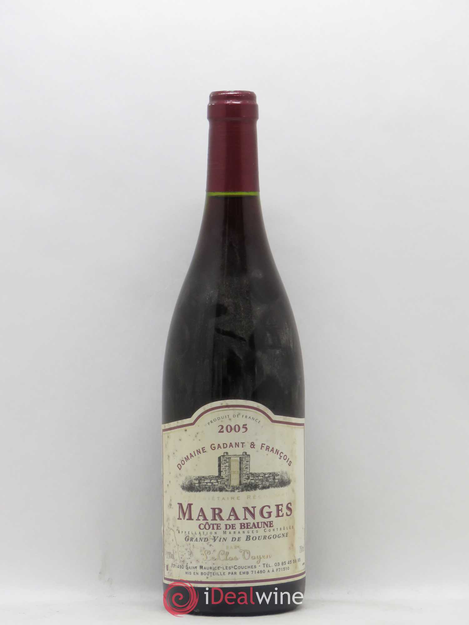 Maranges côte de Beaune Domaine Gadant et François Le Clos Voyen 2005 - Lot of 1 bottle - 0