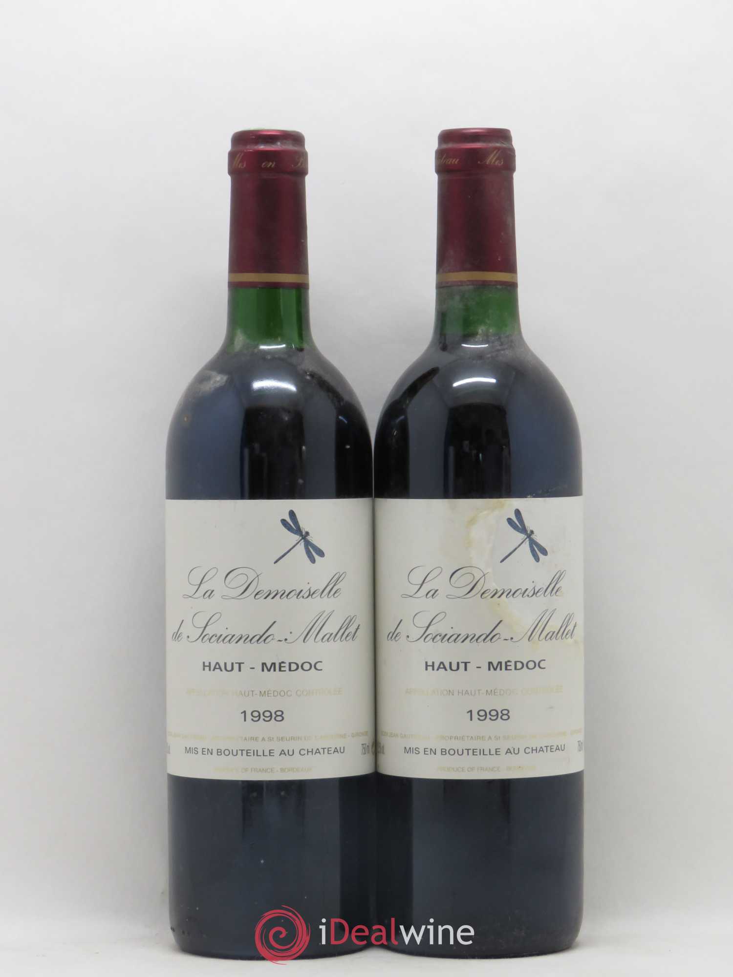 Demoiselle de Sociando Mallet Second Vin 1998 - Lot de 2 bouteilles - 0