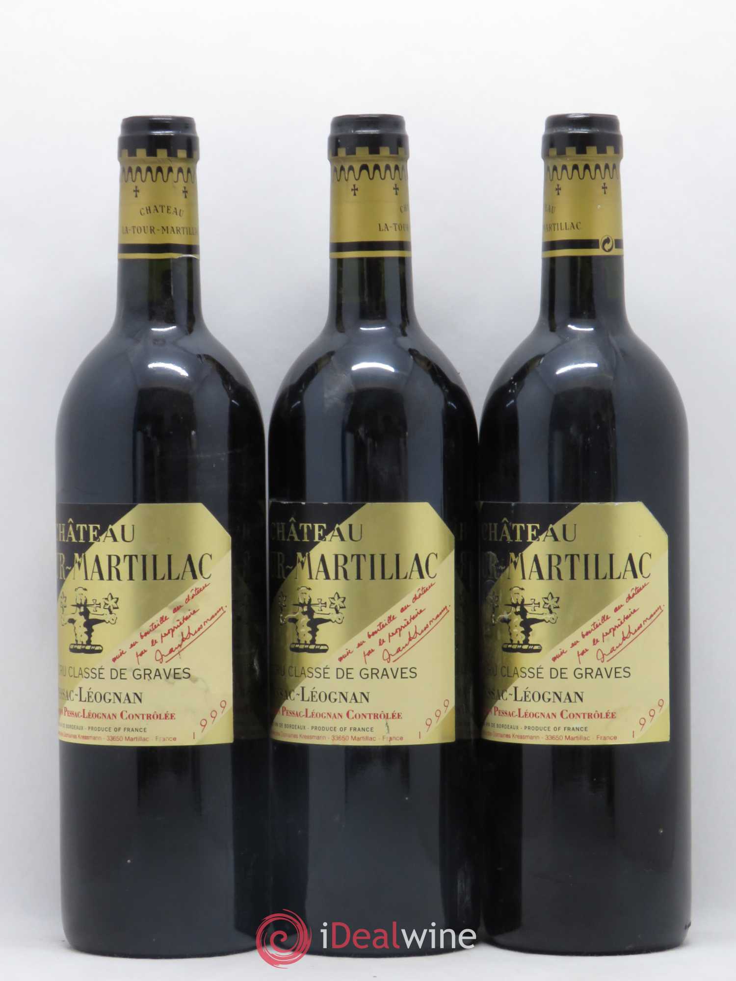 Château Latour-Martillac Cru Classé de Graves 1999 - Lot de 3 bouteilles - 1