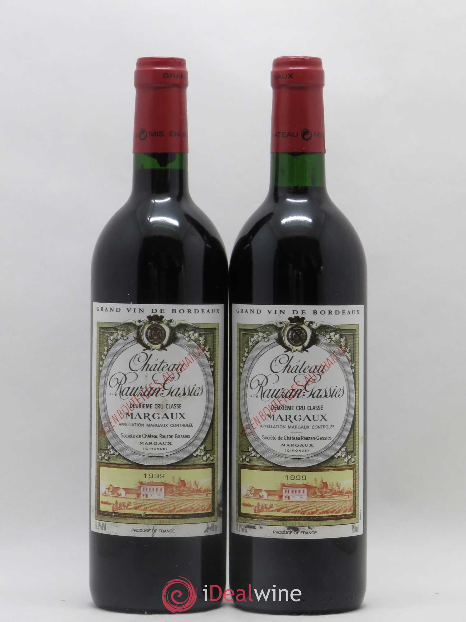 Château Rauzan-Gassies 2ème Grand Cru Classé 1999 - Lot de 2 bouteilles - 0