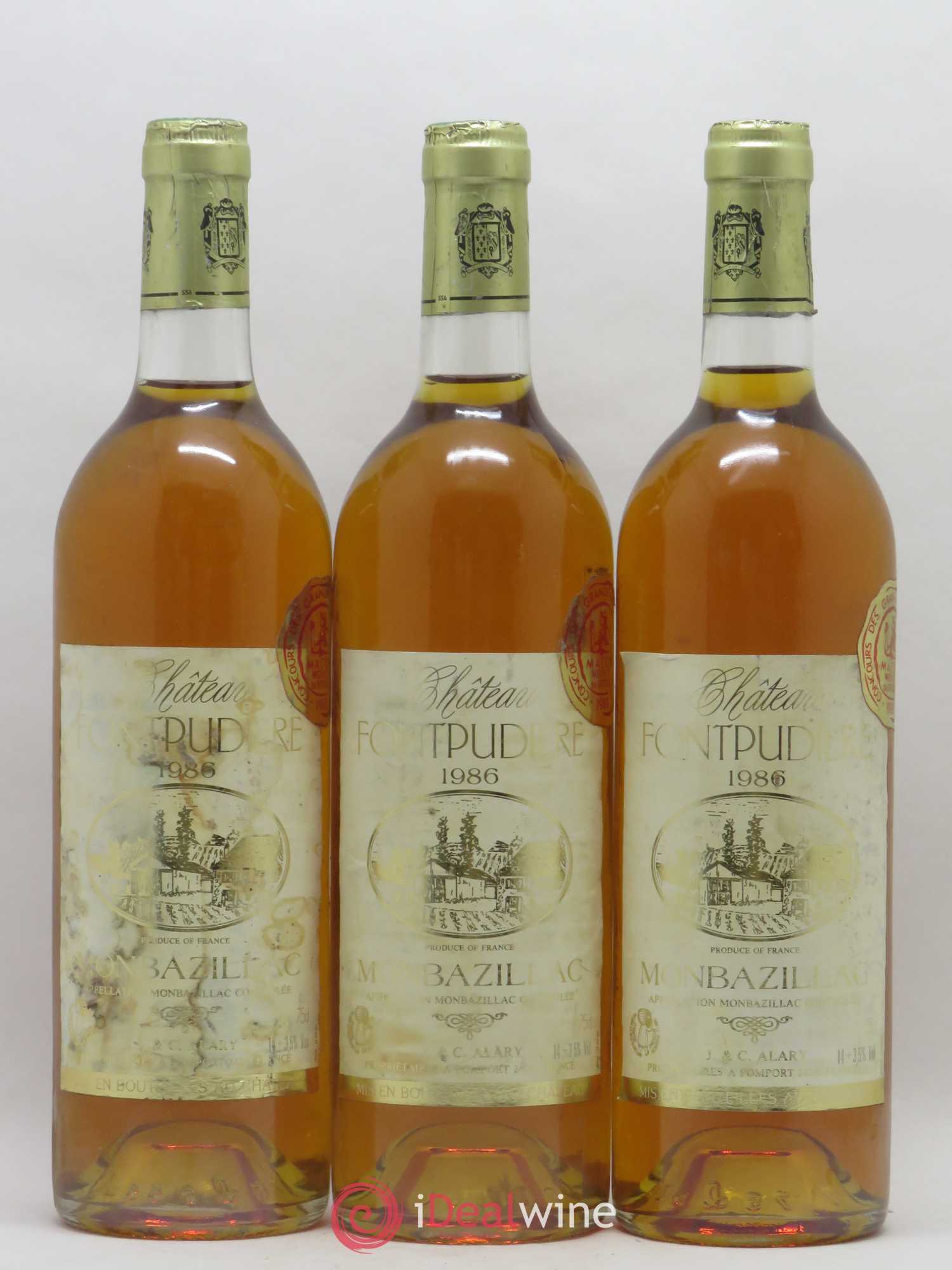 Monbazillac Château Fontpudière 1986 - Lotto di 3 bottiglie - 0