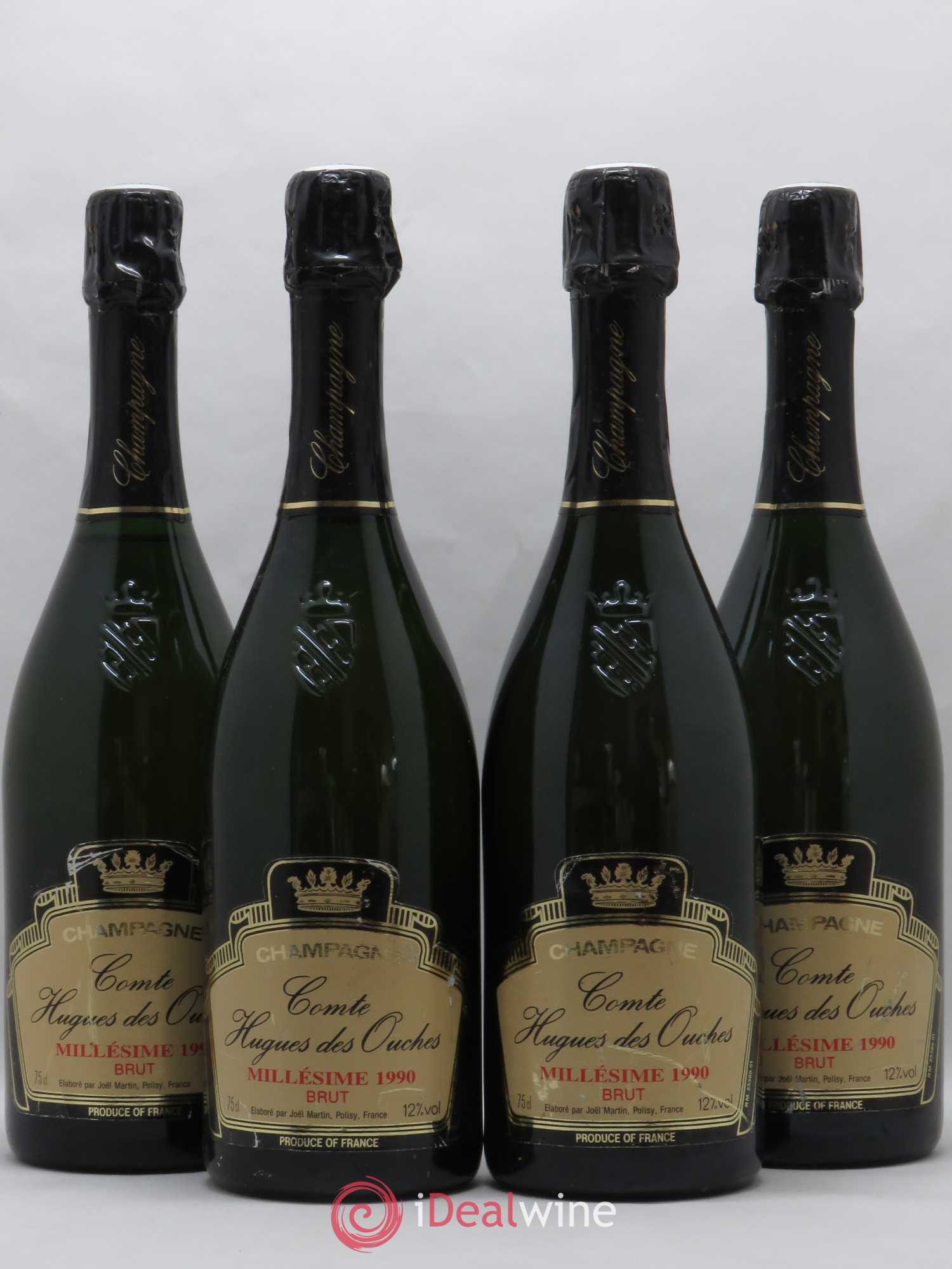 Champagne Comte Hugues des Ouches Brut 1990 - Posten von 4 Flaschen - 0