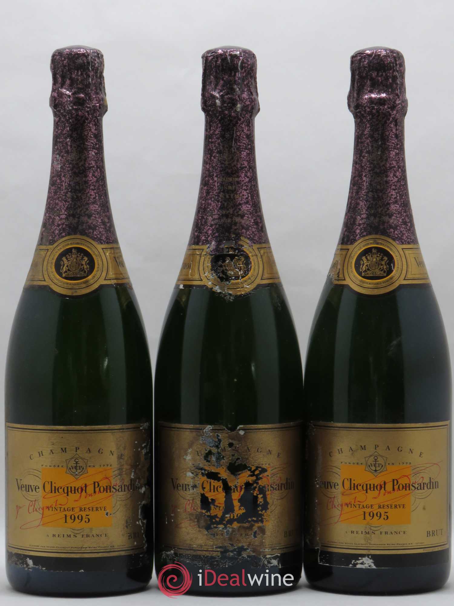 Vintage Veuve Clicquot 1995 - Lot de 3 bouteilles - 0