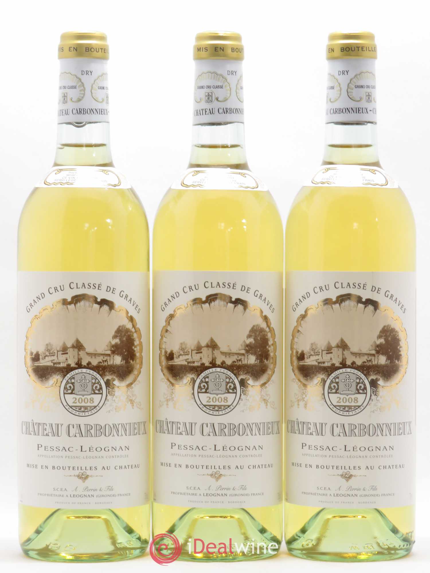Château Carbonnieux Cru Classé de Graves 2008 - Lot de 3 bouteilles - 0
