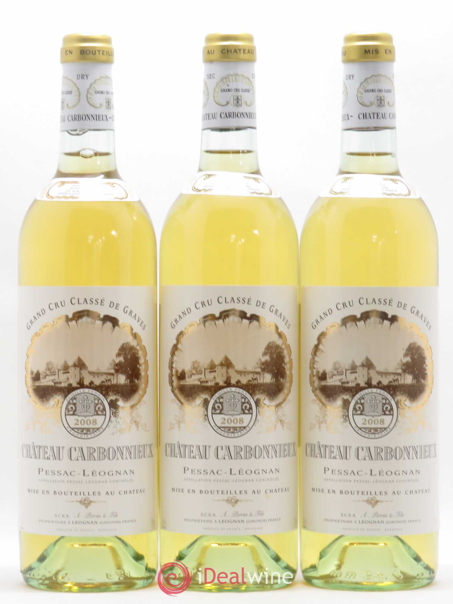 Château Carbonnieux Cru Classé de Graves 2008 - Lot de 3 bouteilles - 0