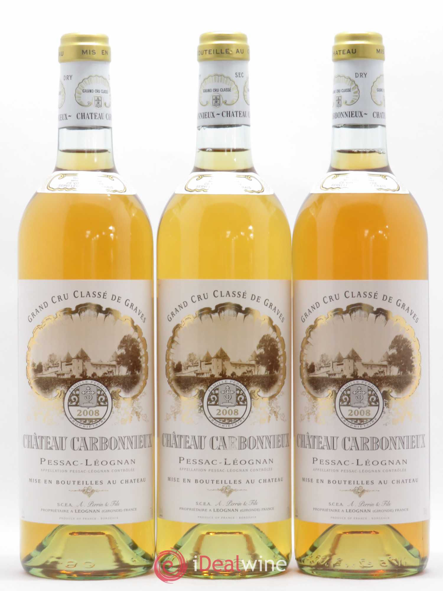 Château Carbonnieux Cru Classé de Graves 2008 - Lot de 3 bouteilles - 0