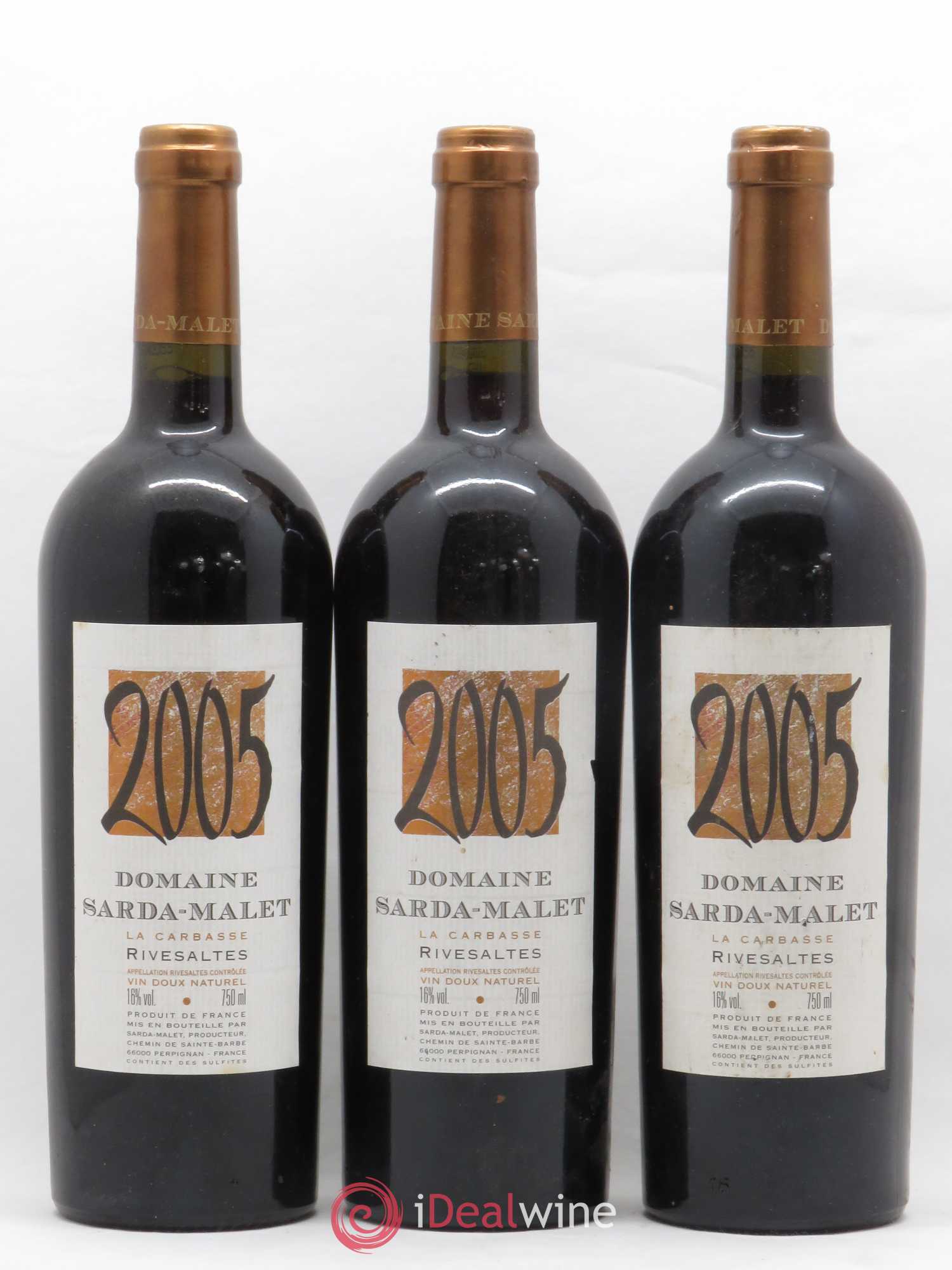 Rivesaltes La Carebasse Domaine Sardat Malet 2005 - Posten von 3 Flaschen - 0