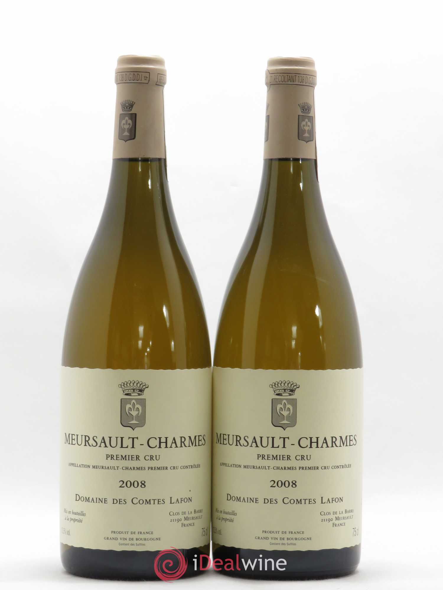 Meursault 1er Cru Charmes Comtes Lafon (Domaine des) 2008 - Lot de 2 bouteilles - 0