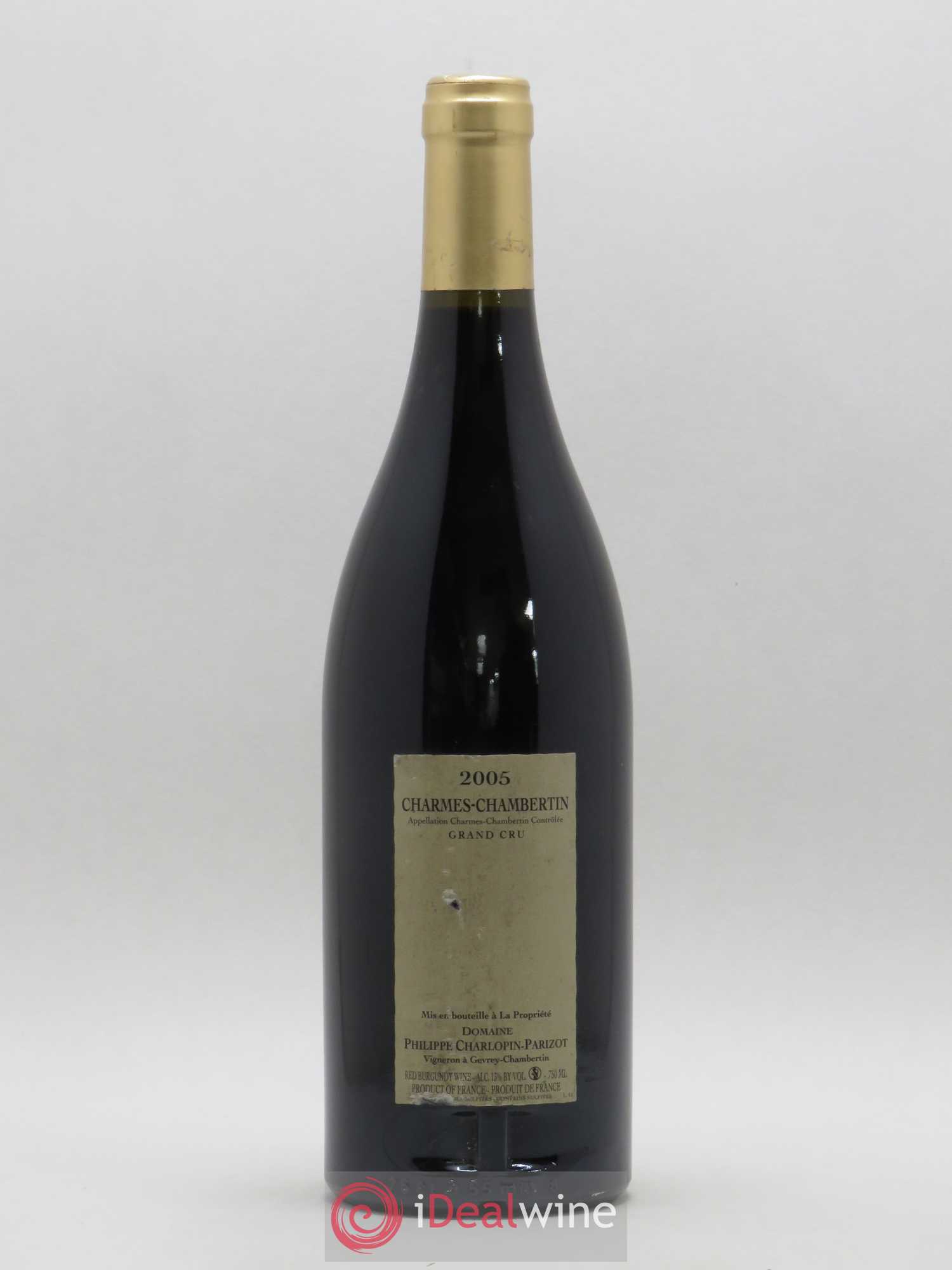 Charmes-Chambertin Grand Cru Charlopin-Parizot 2005 - Lot de 1 bouteille - 1