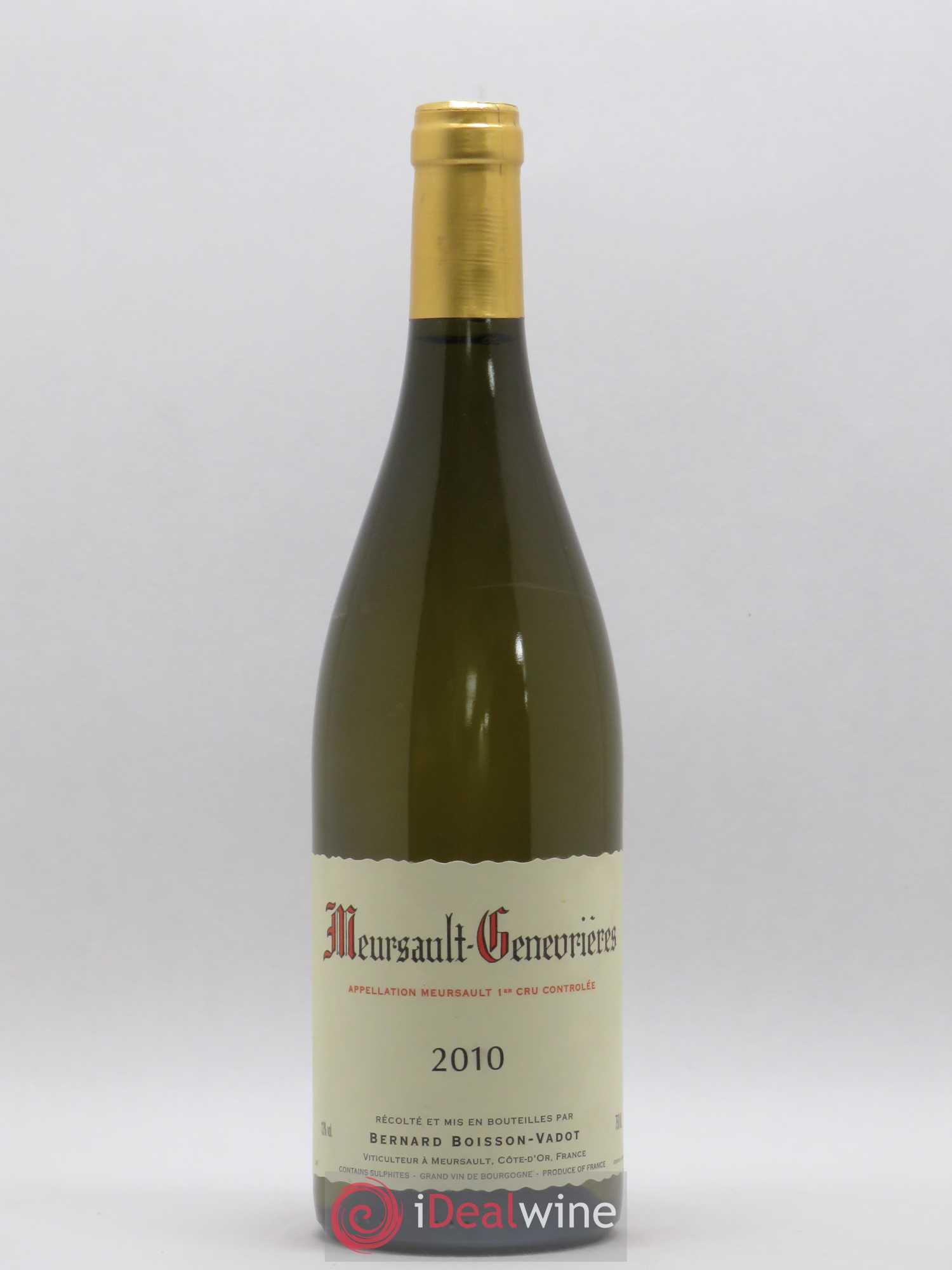 Meursault 1er Cru Genevrières Boisson-Vadot (Domaine) 2010 - Lot de 1 bouteille - 0