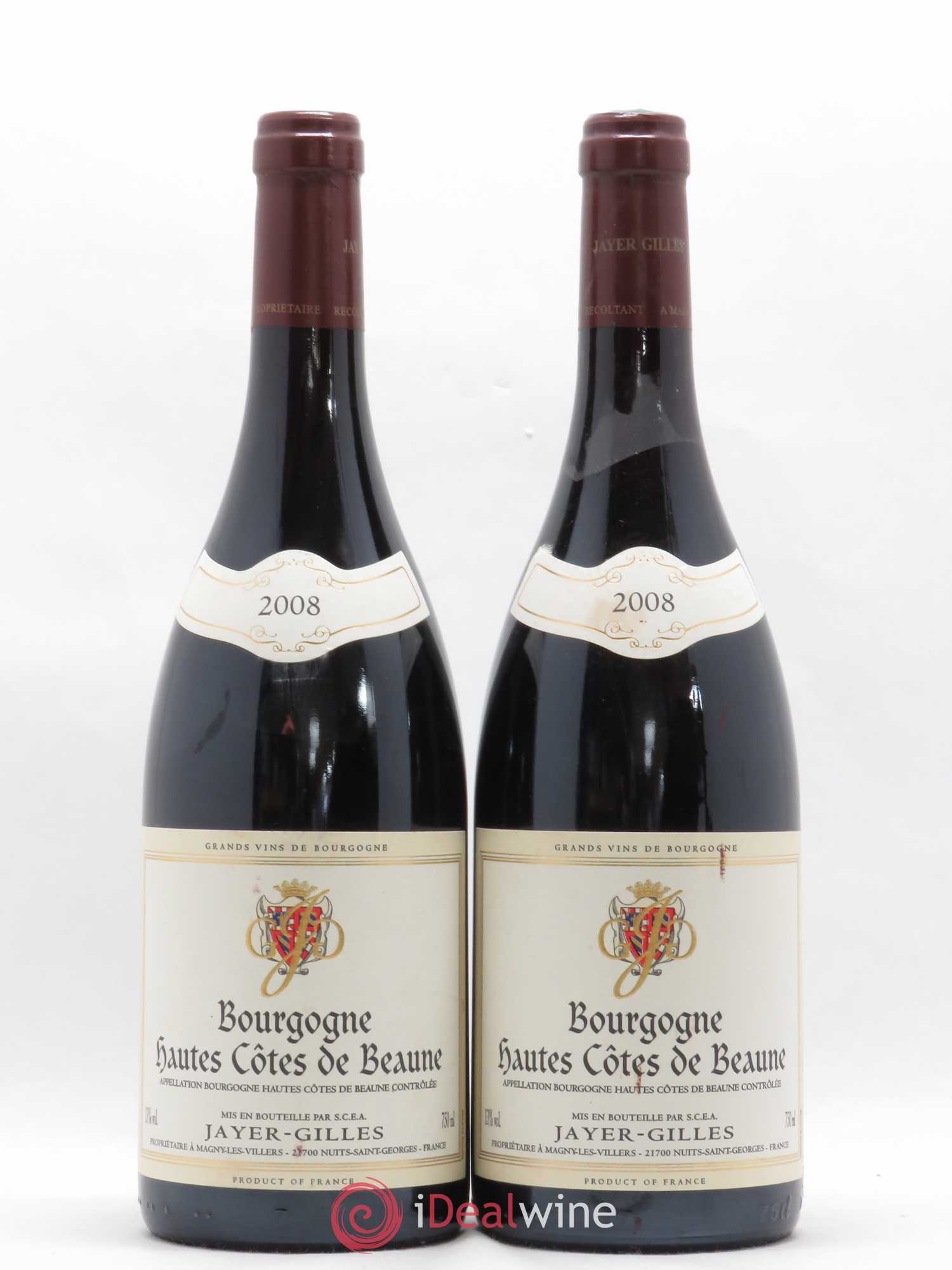 Hautes-Côtes de Beaune Hoffmann-Jayer (anciennement Jayer-Gilles) 2008 - Lot de 2 bouteilles - 0