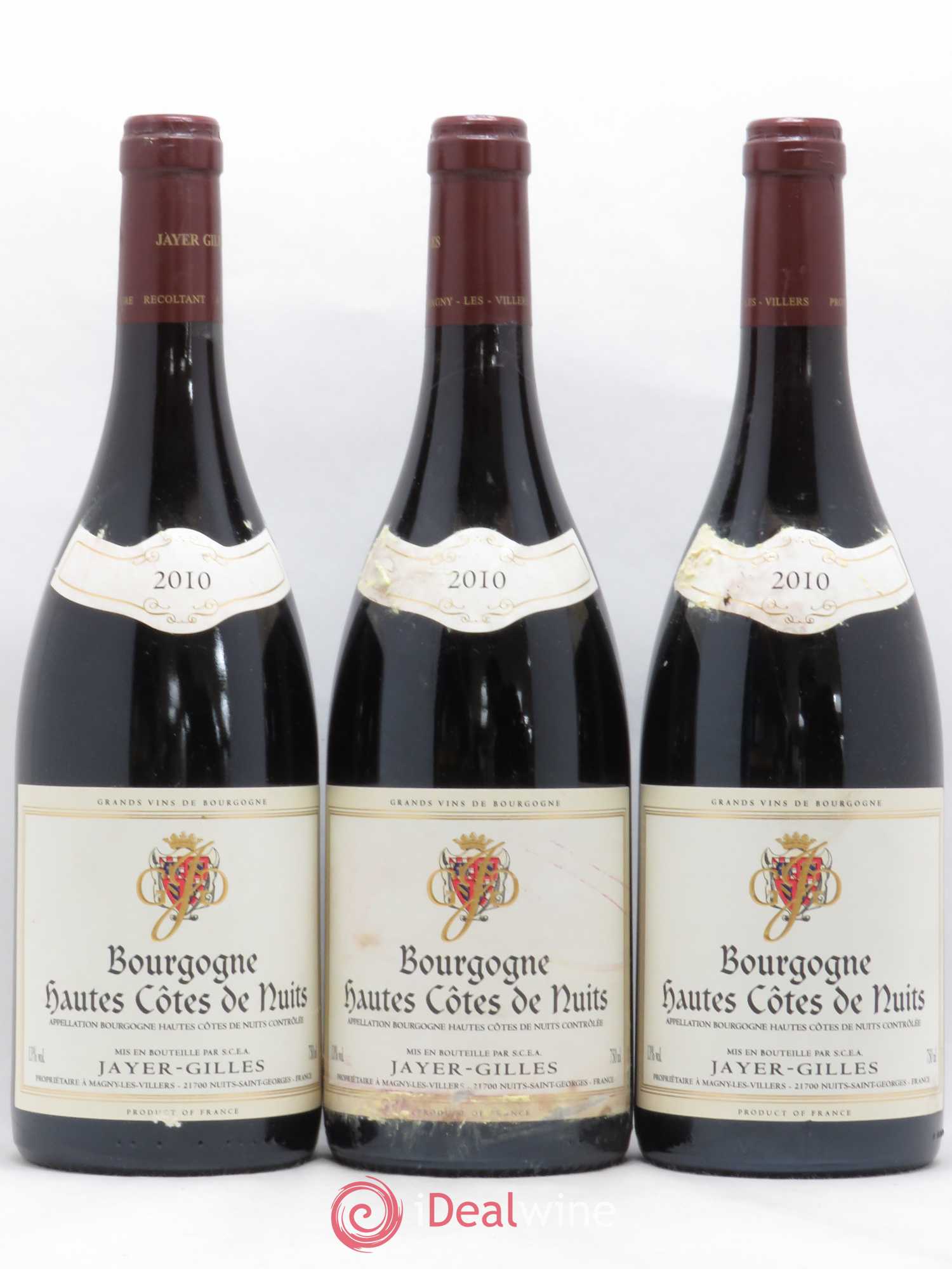 Hautes-Côtes de Nuits Hoffmann-Jayer (anciennement Jayer-Gilles) 2010 - Lot de 3 bouteilles - 0