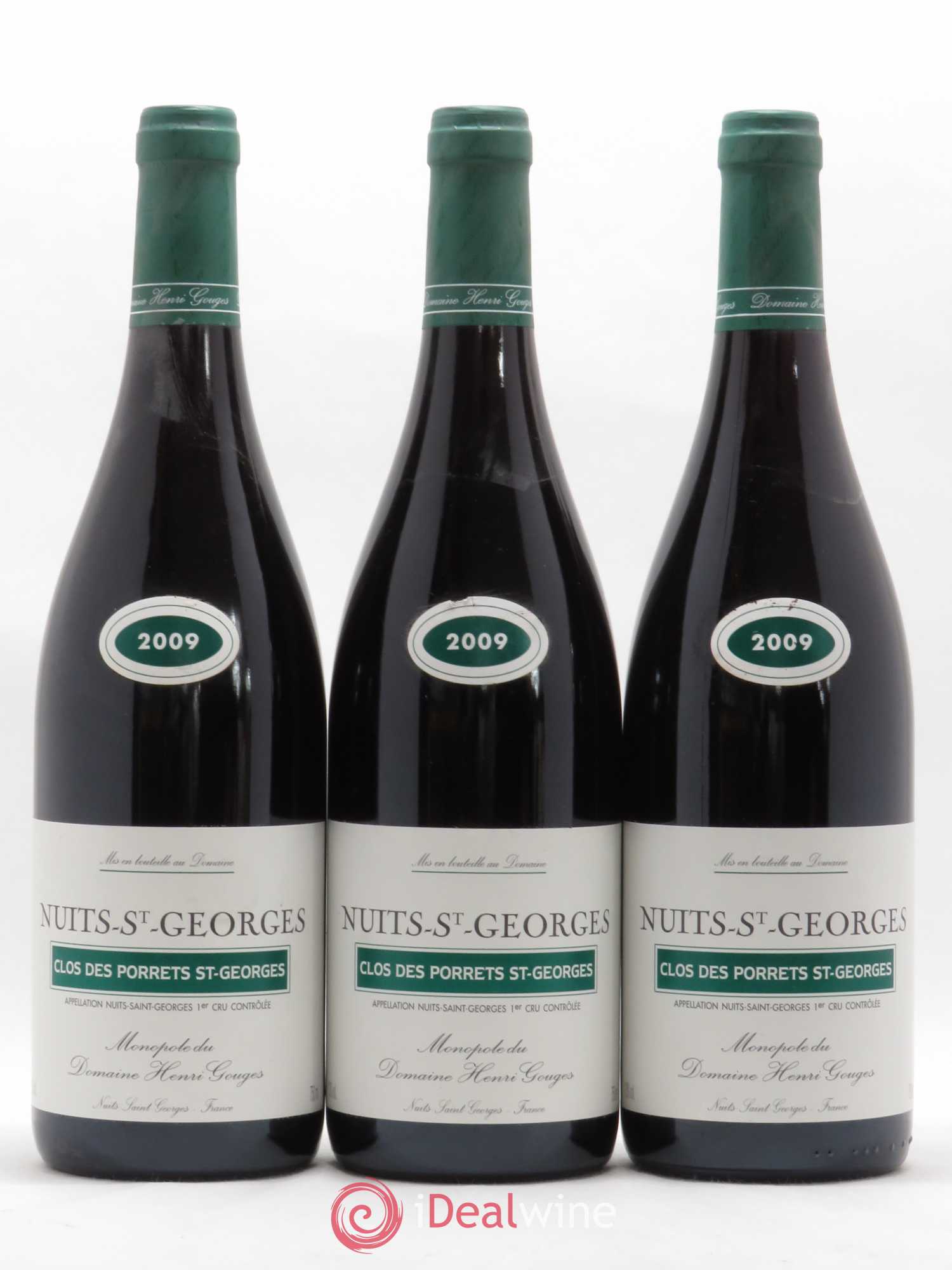 Nuits-Saint-Georges 1er Cru Clos des Porrets St Georges Henri Gouges 2009 - Lot de 3 bouteilles - 0