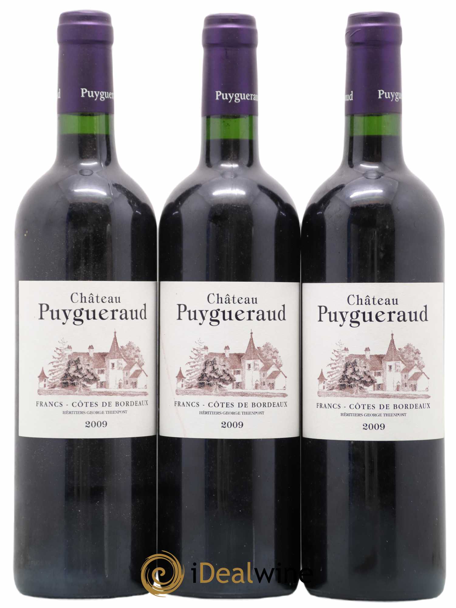Château Puygueraud (sans prix de réserve) 2009 - Lot de 3 bouteilles - 0