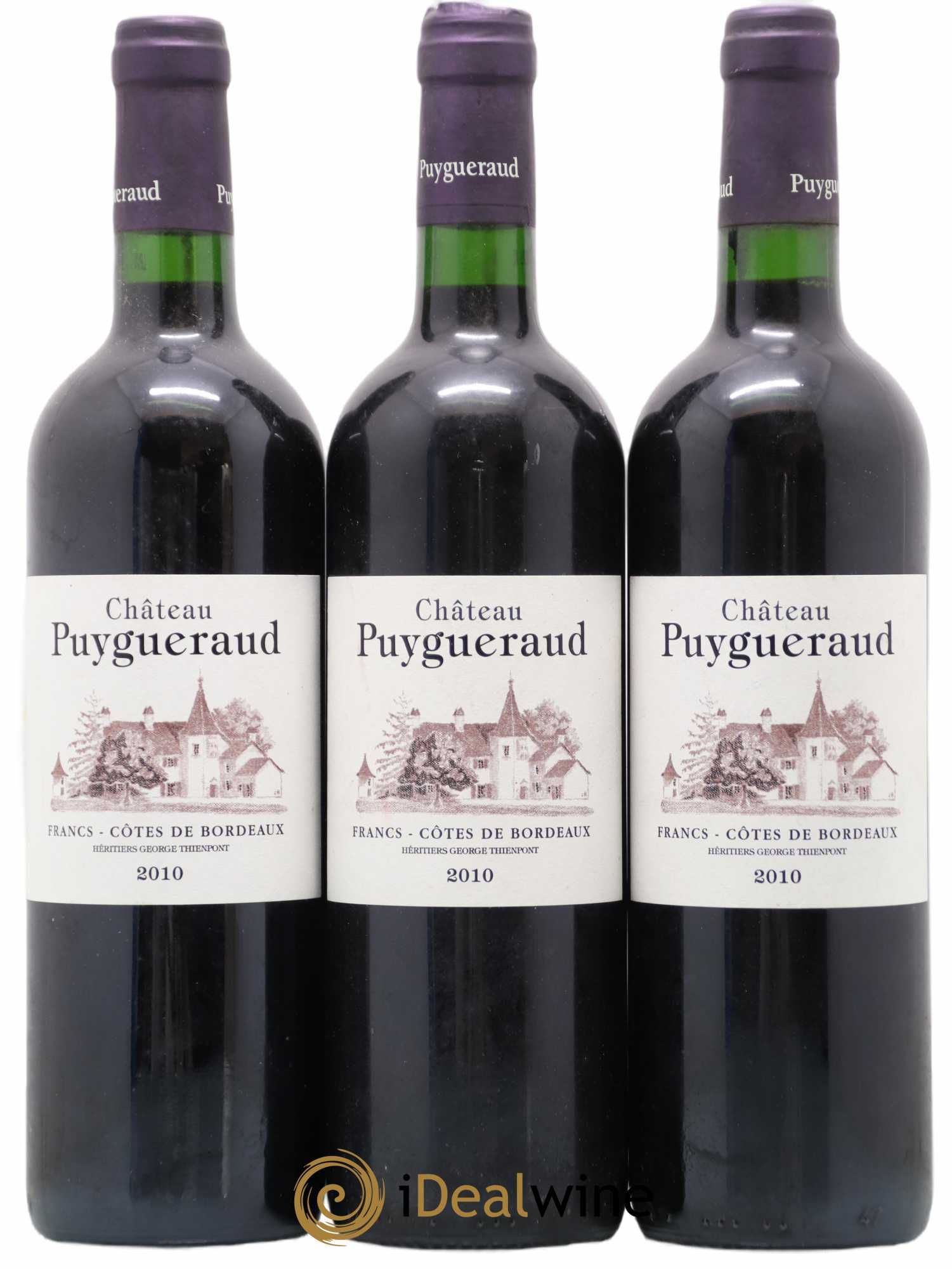 Château Puygueraud (sans prix de réserve) 2010 - Lot de 3 bouteilles - 0