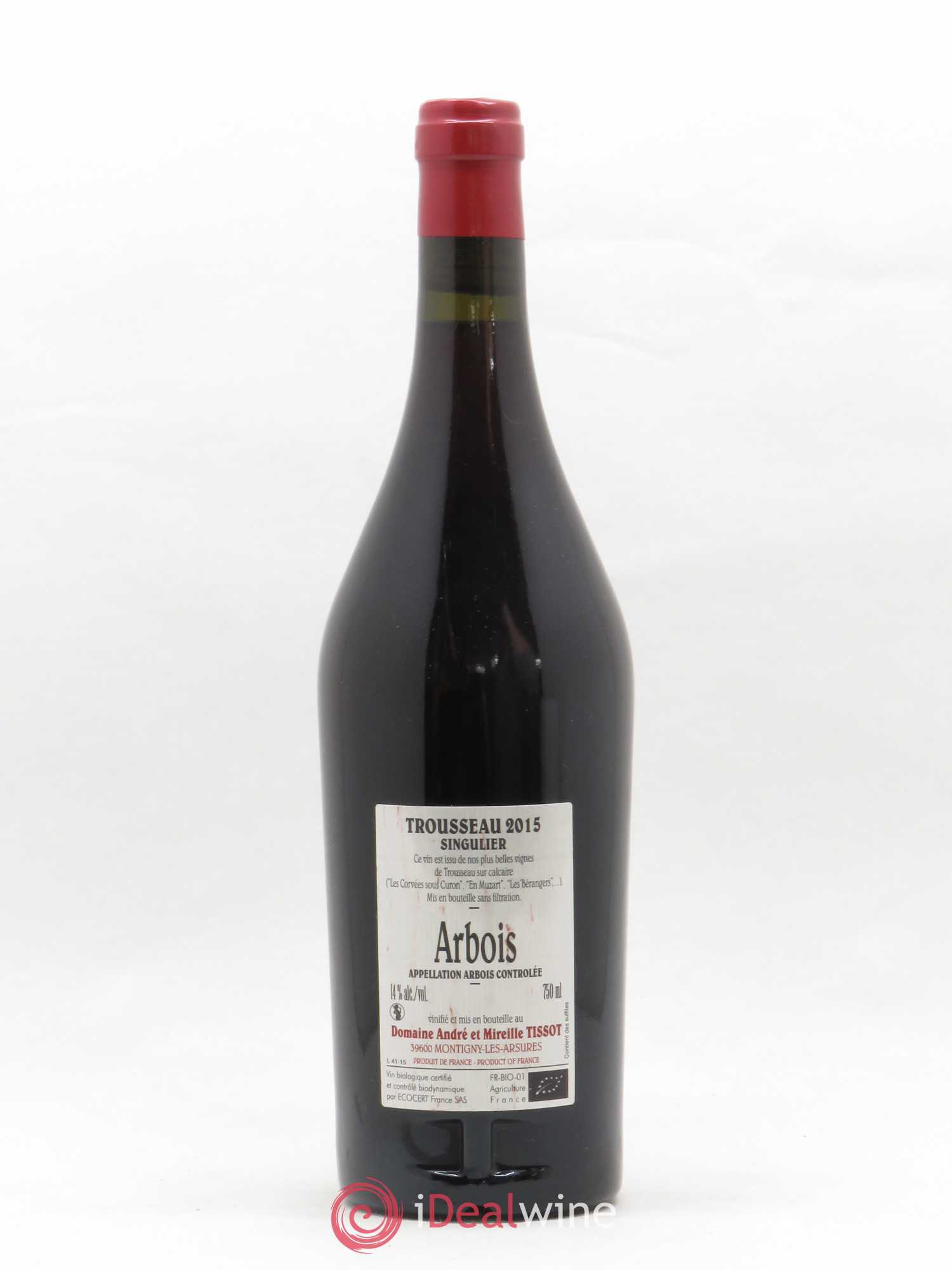 Arbois Trousseau Singulier Bénédicte et Stéphane Tissot 2015 - Lot de 1 bouteille - 1
