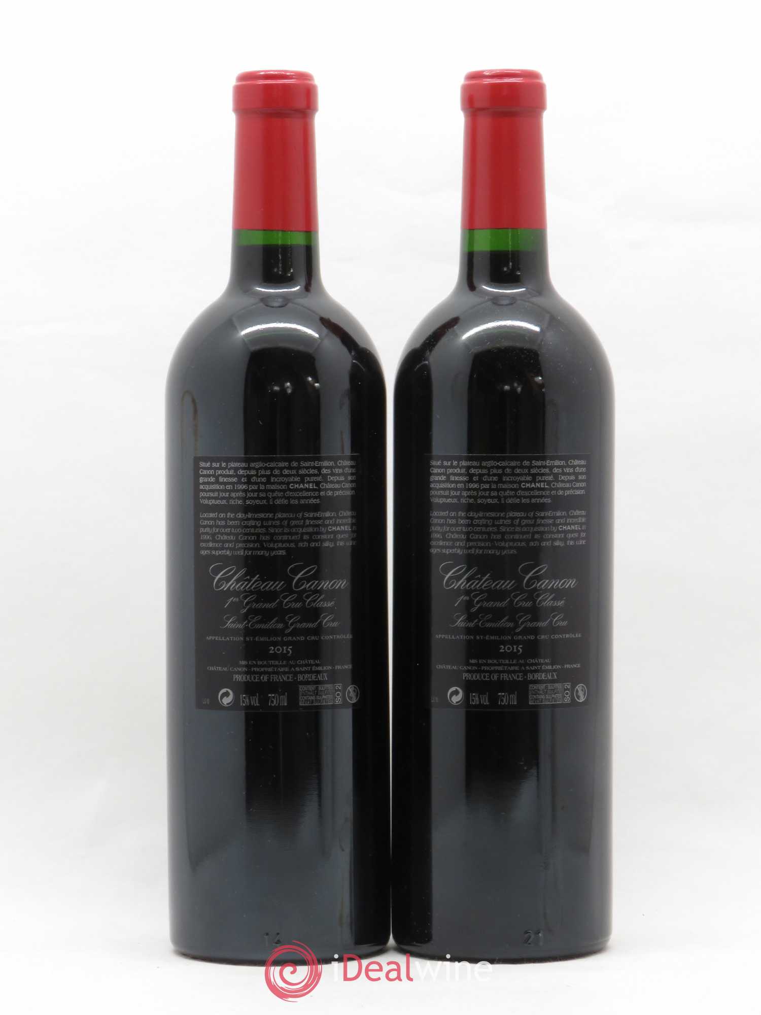 Château Canon 1er Grand Cru Classé B 2015 - Lot de 2 bouteilles - 1