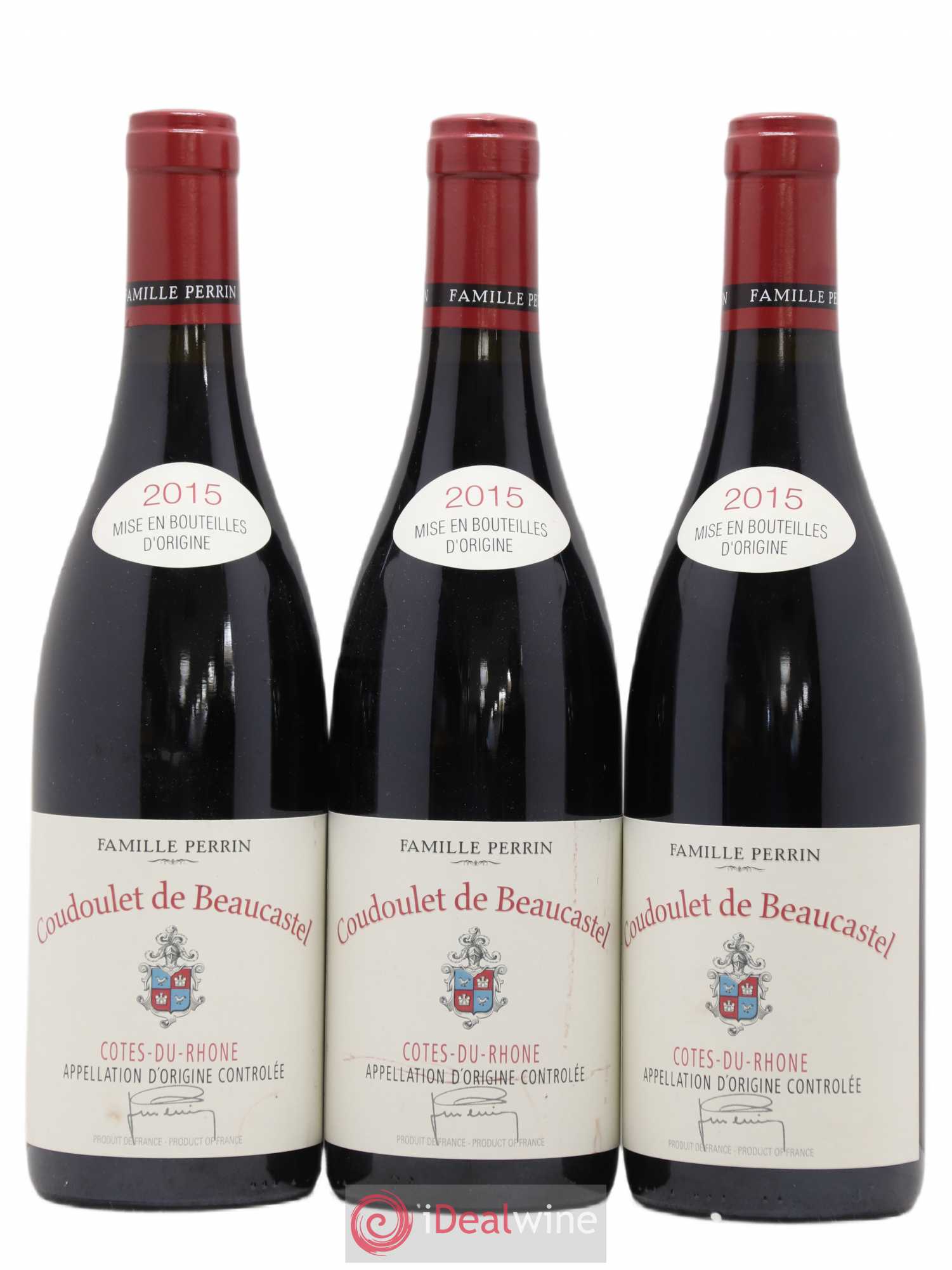 Côtes-du-Rhône Coudoulet de Beaucastel Famille Perrin 2015 - Lot de 3 bouteilles - 0