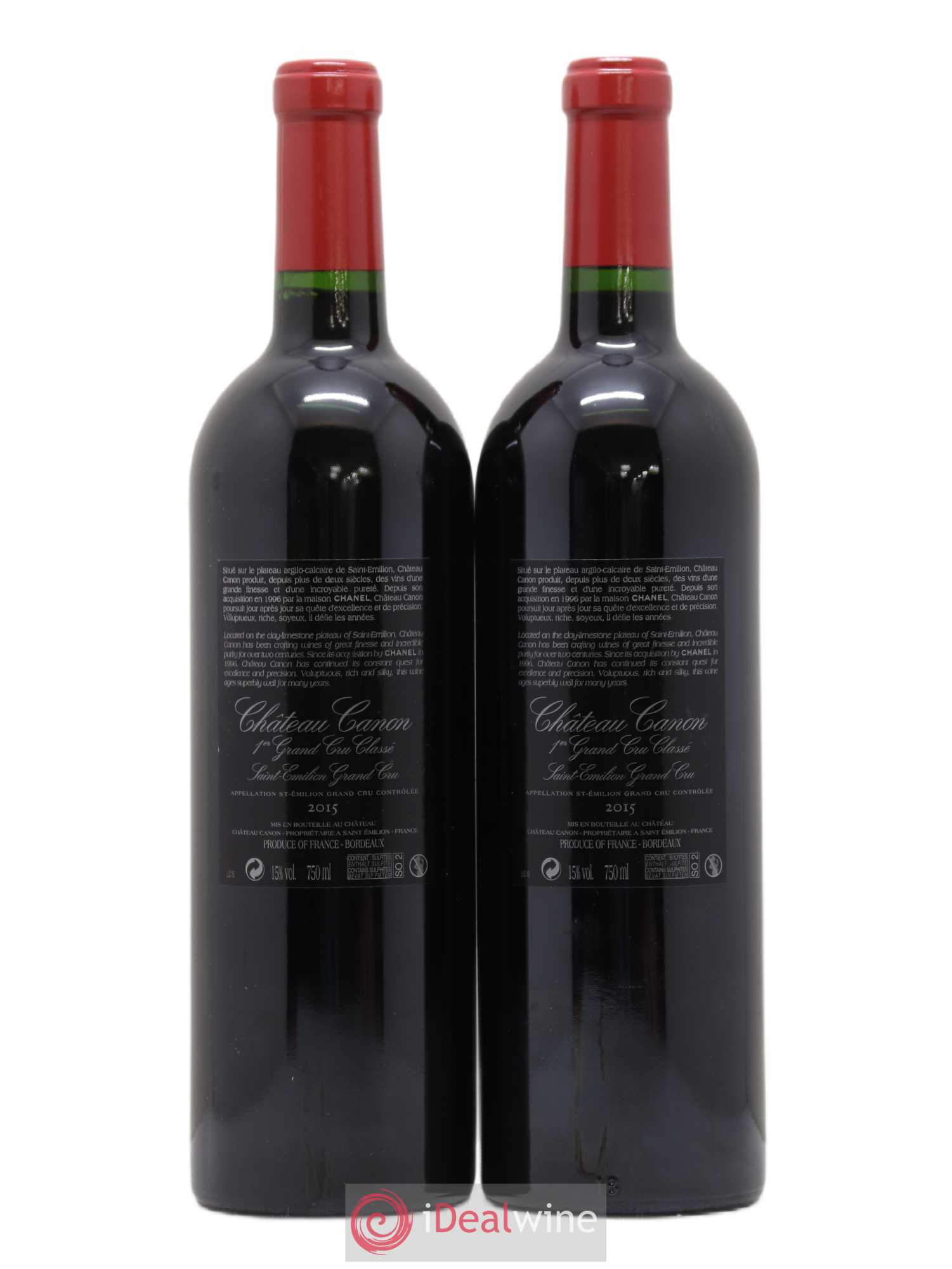 Château Canon 1er Grand Cru Classé B 2015 - Lot de 2 bouteilles - 1