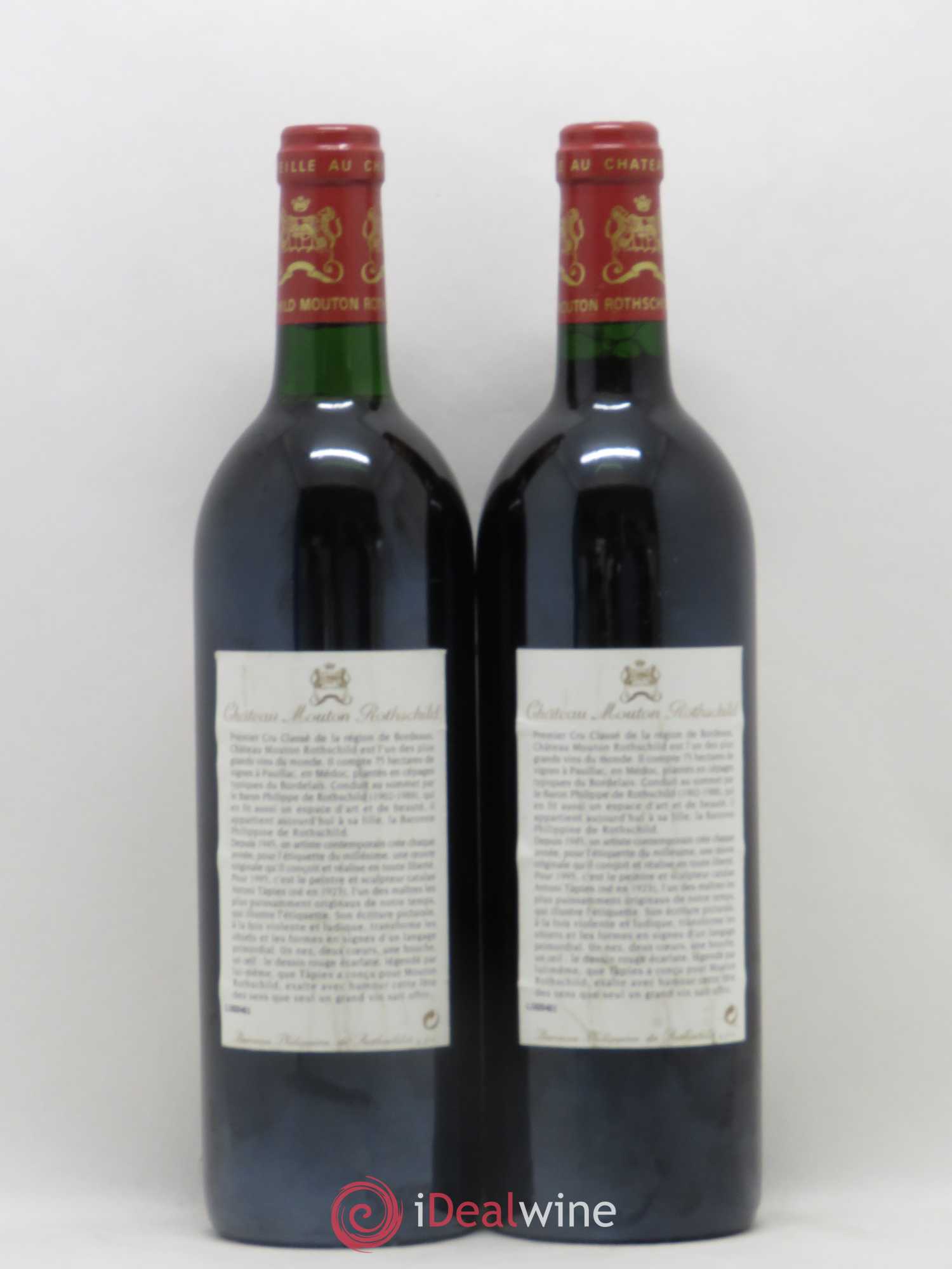 Château Mouton Rothschild 1er Grand Cru Classé 1995 - Lot de 2 bouteilles - 1