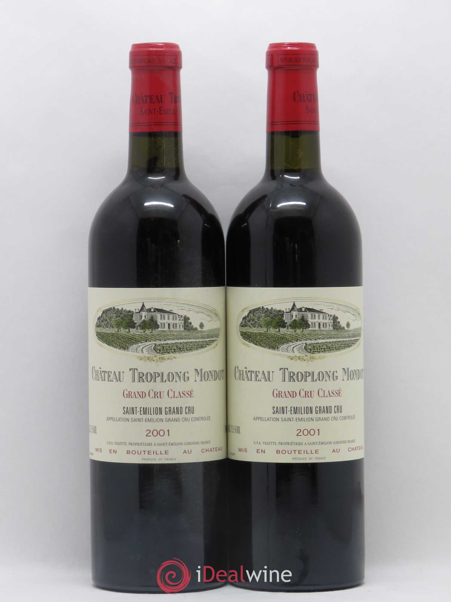 Château Troplong Mondot 1er Grand Cru Classé B 2001 - Lot de 2 bouteilles - 0