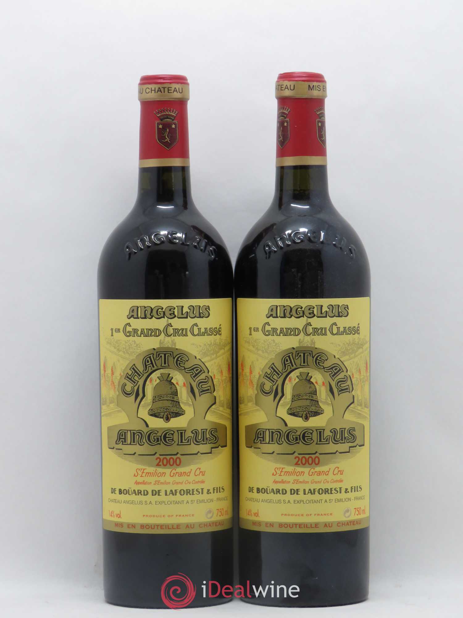 Château Angélus 1er Grand Cru Classé A 2000 - Lot de 2 bouteilles - 0