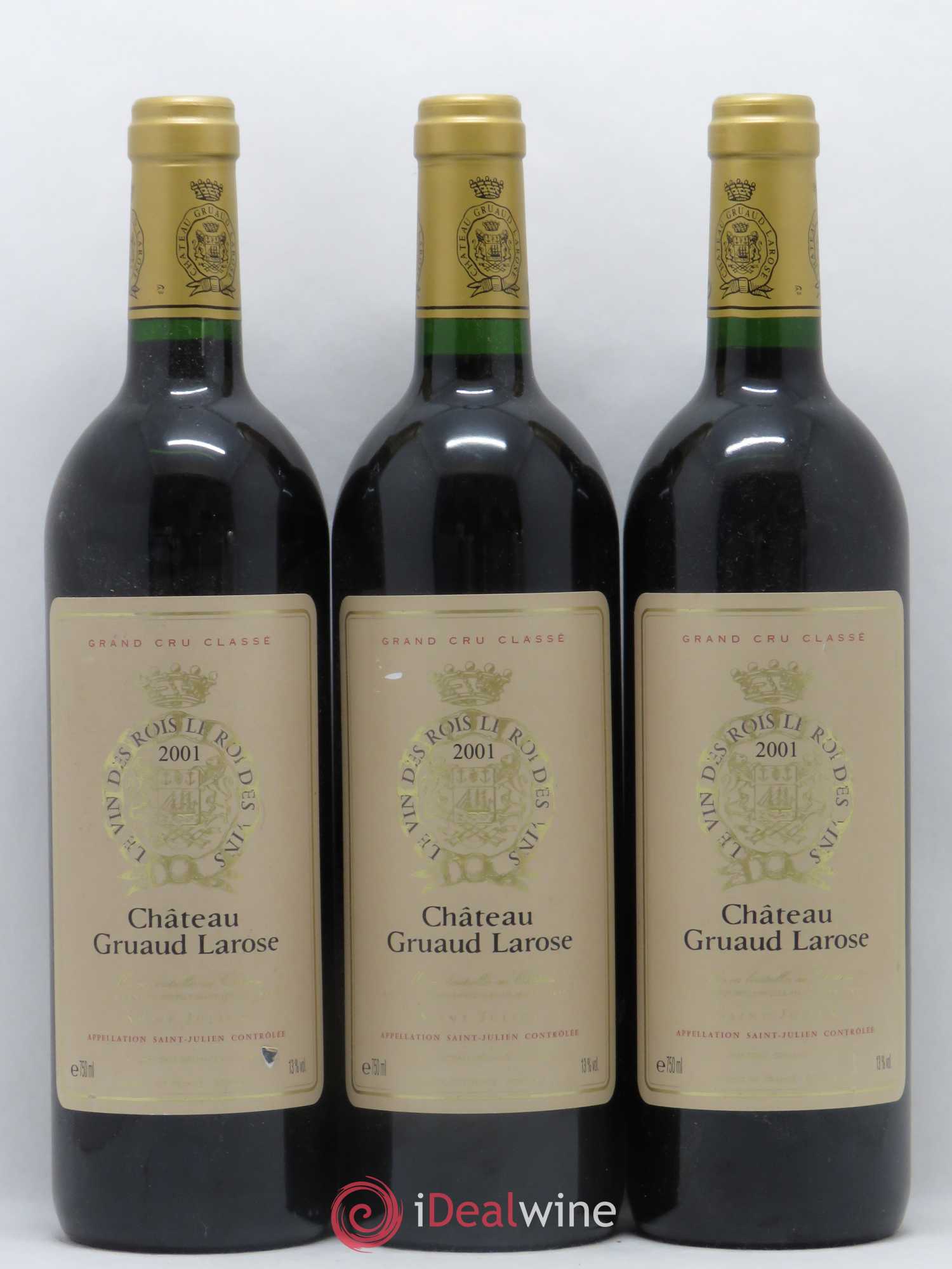 Château Gruaud Larose 2ème Grand Cru Classé 2001 - Lot de 3 bouteilles - 0