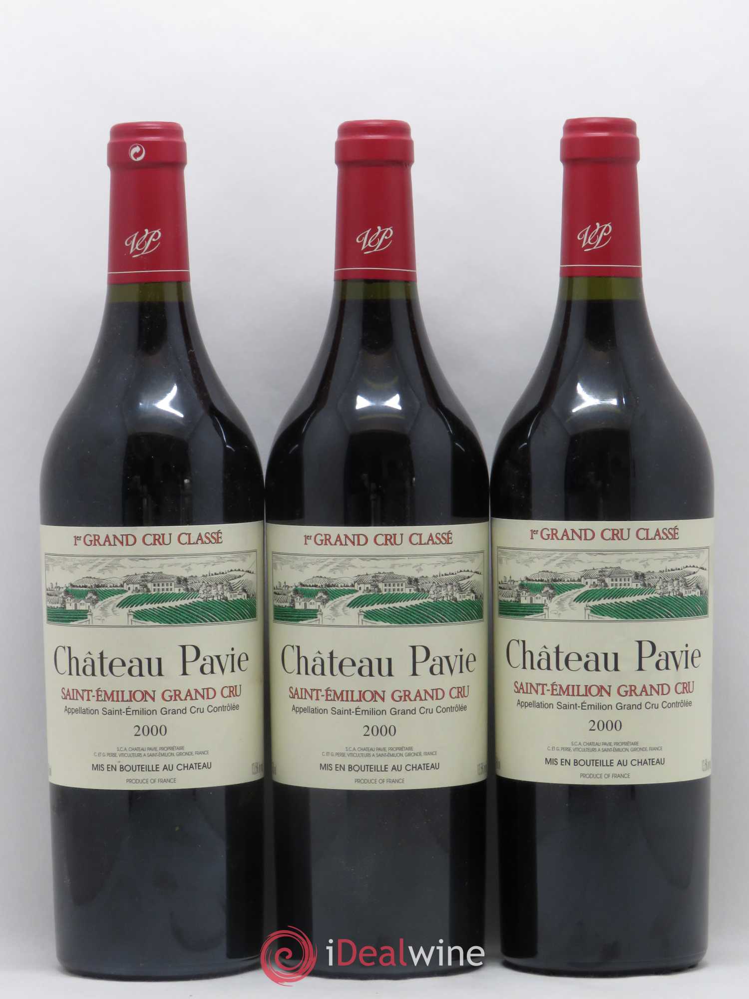 Château Pavie 1er Grand Cru Classé A 2000 - Lot de 3 bouteilles - 0