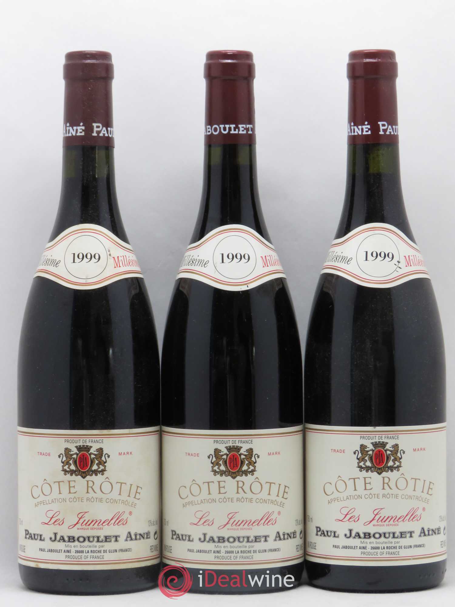 Côte-Rôtie Les Jumelles Paul Jaboulet Ainé 1999 - Lot de 3 bouteilles - 0